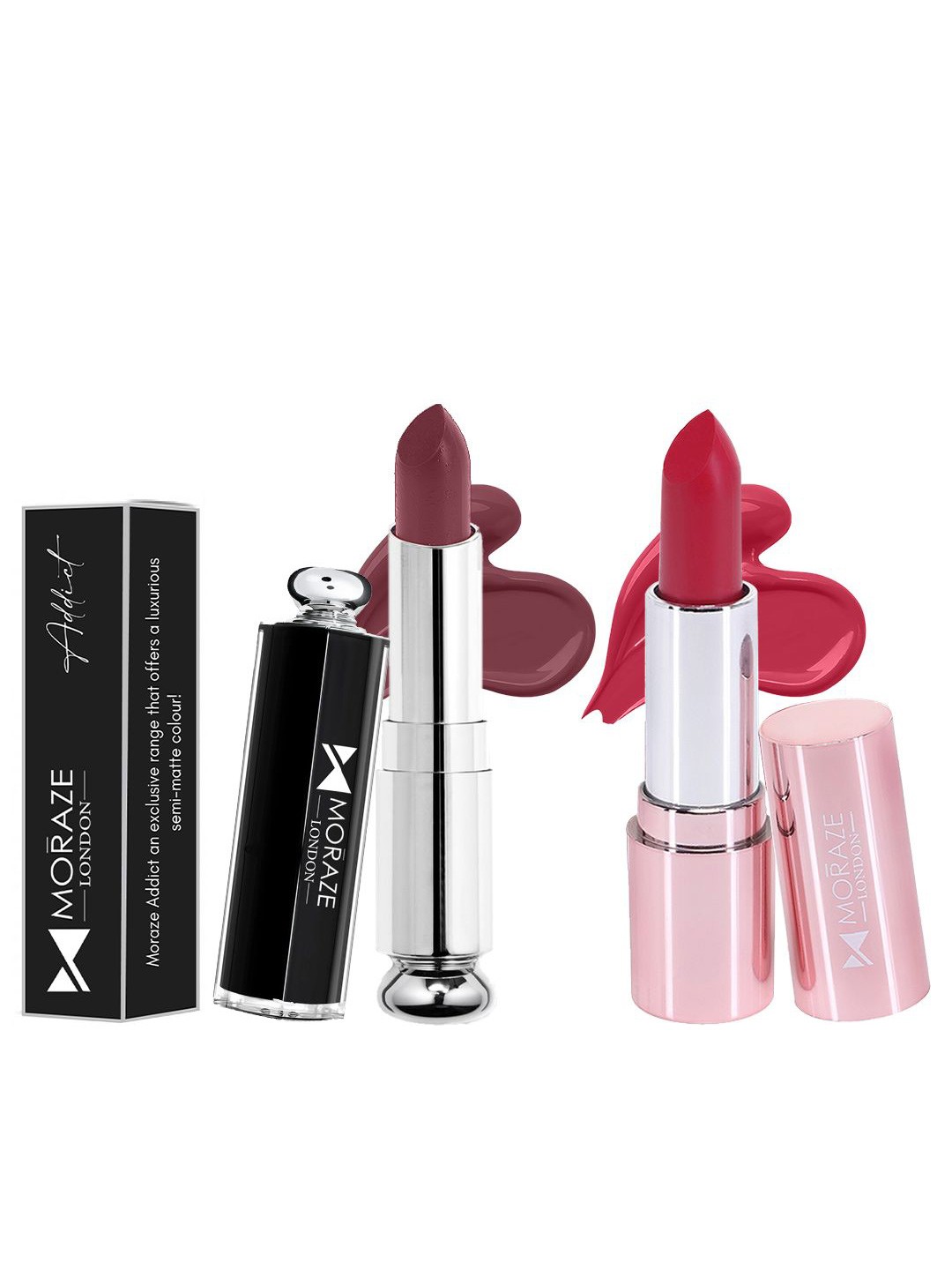 

Moraze Set Of 2 Creamy Matte Lipstick - 4.1 g Each - Sweet Rose-Feeling Strong, Brown