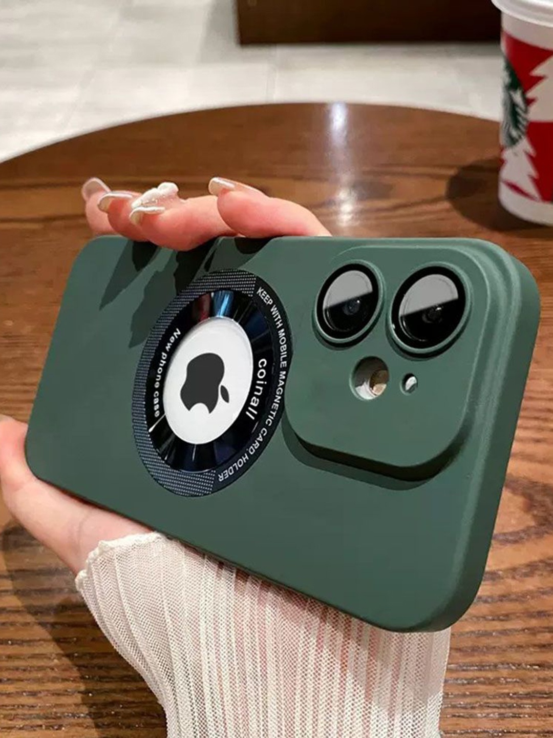 

Luxury Kase Solid Printed iPhone 12 Back Case Mobile Accessories, Green