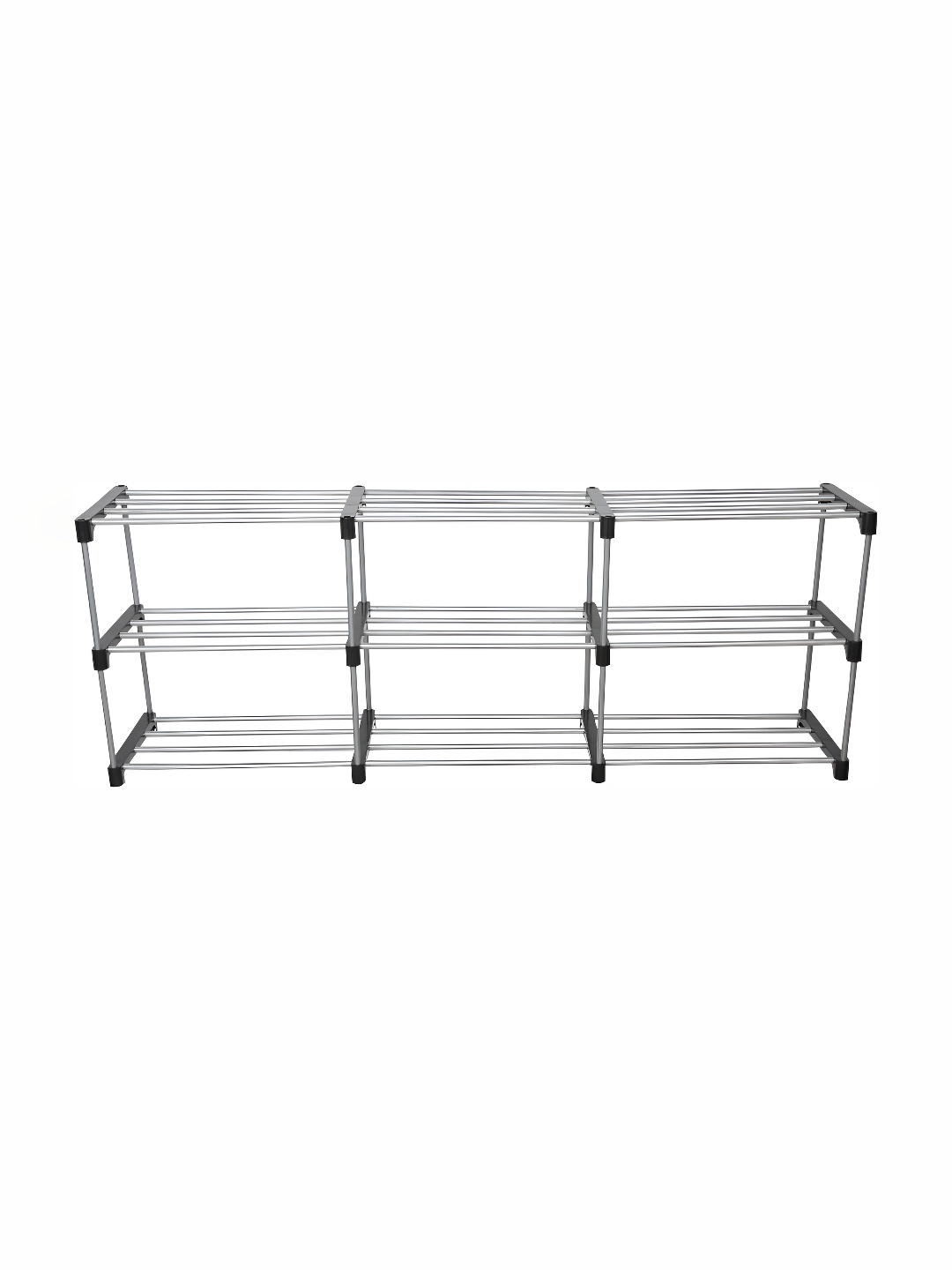 

Decent Hut Black & Silver Toned 9 Tier Rectangle Stainless Steel Shoe Rack