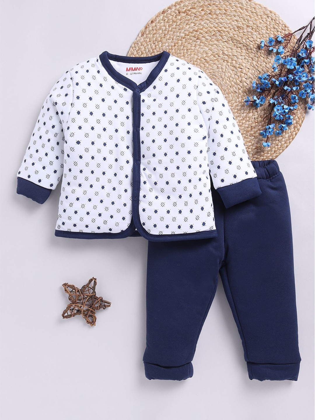 

MIMINO Unisex Kids Printed Trousers, Blue
