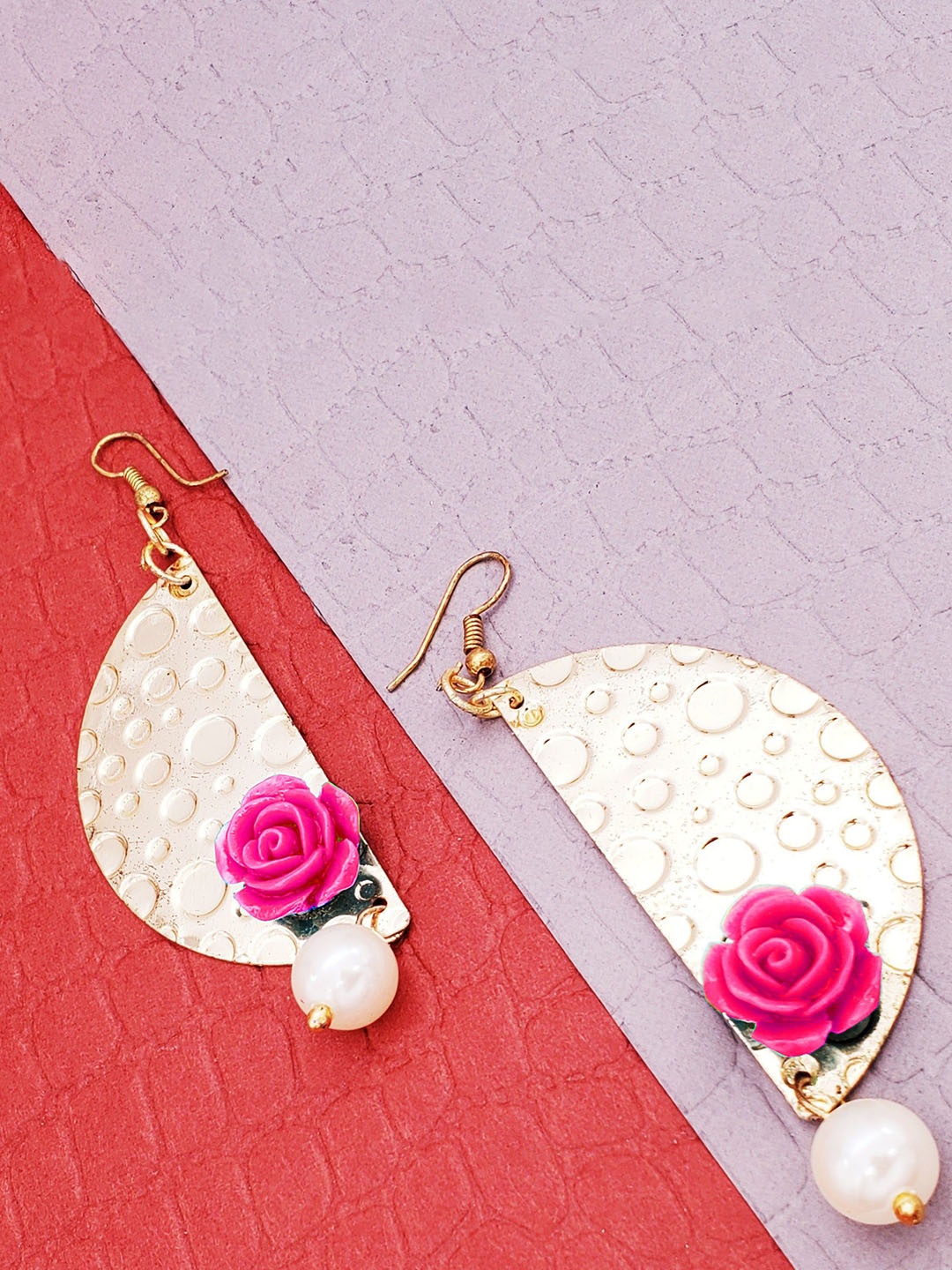 

ZIVOM Geometric Drop Earrings, Pink