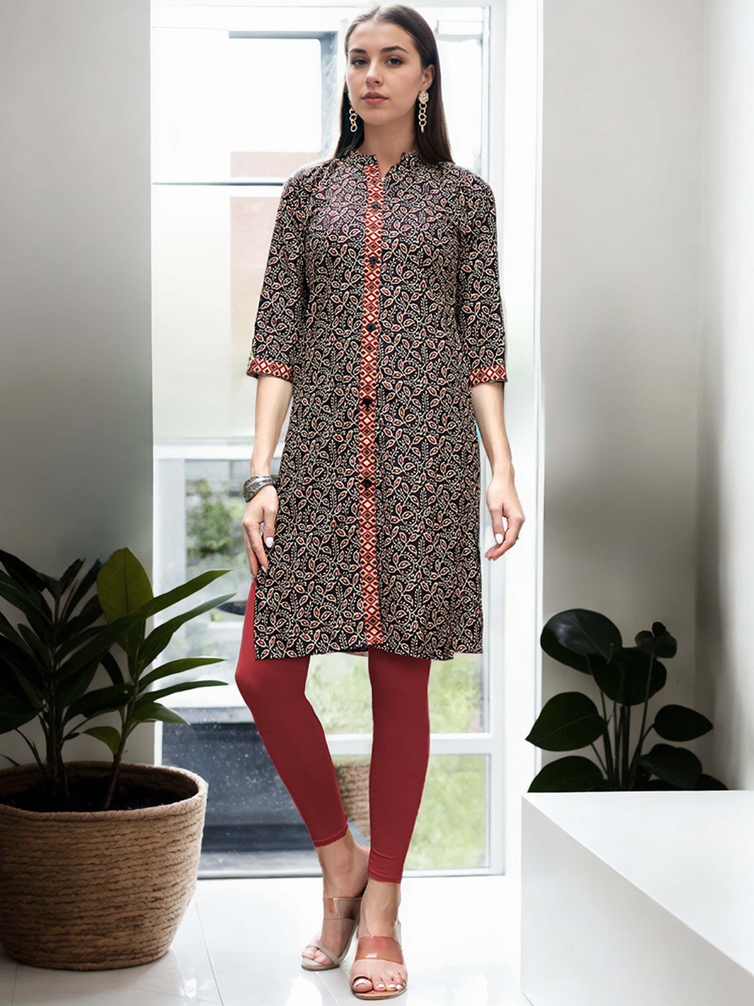 

Anouk Rustic Women Ethnic Motifs Printed Kurta, Black
