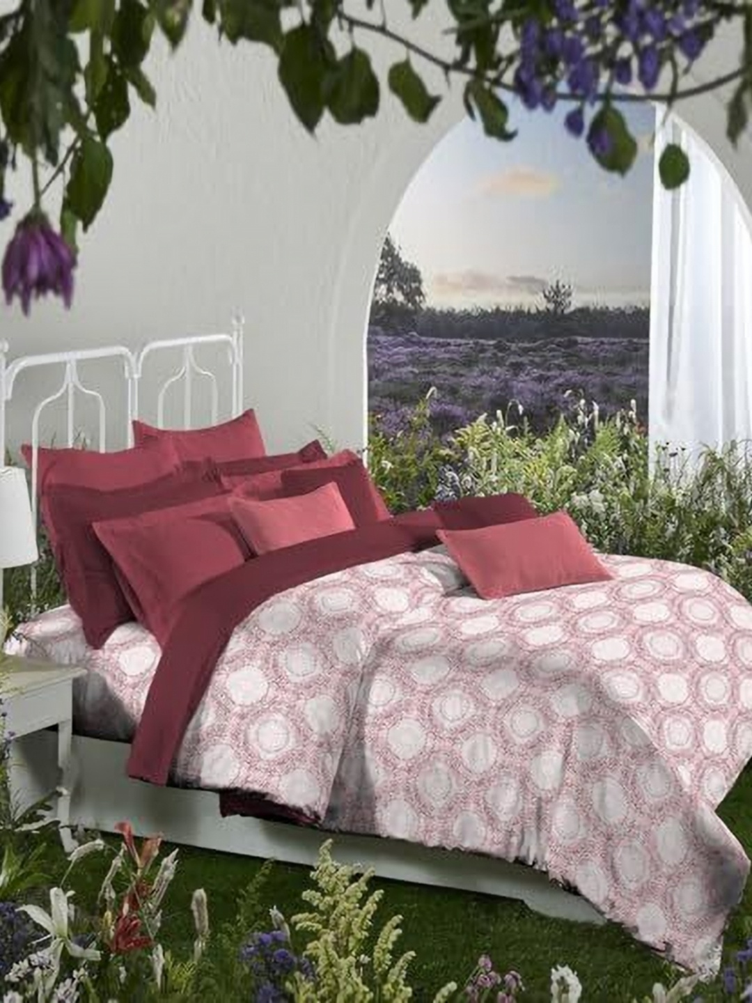 

MYTRIDENT Strawberry Aroma Flat 144TC King Cotton Bedsheet Set, Pink