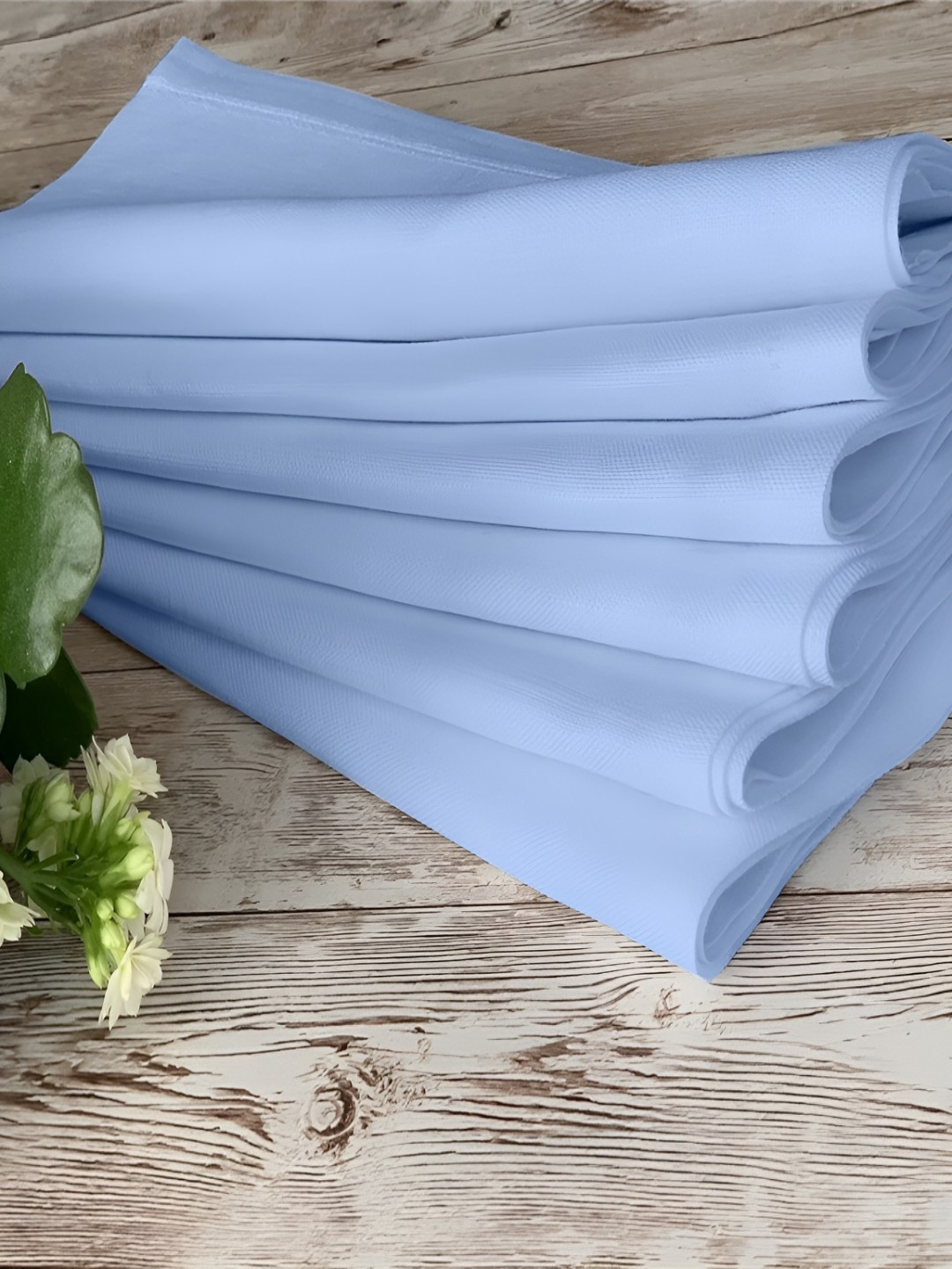 

Lushomes 12-Pcs Blue Cotton Table Napkins