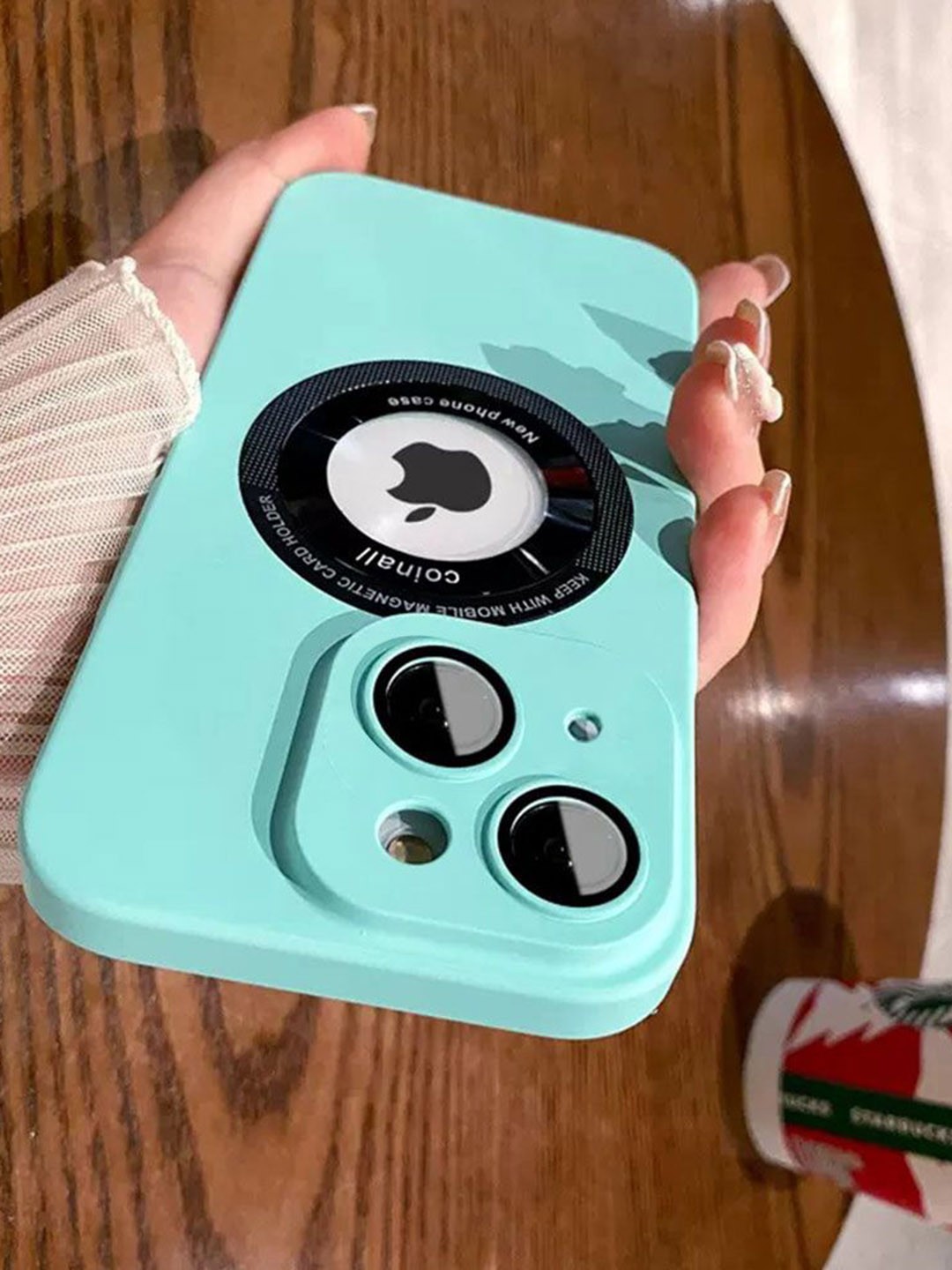 

Luxury Kase Solid Printed iPhone 15 Back Case Mobile Accessories, Blue