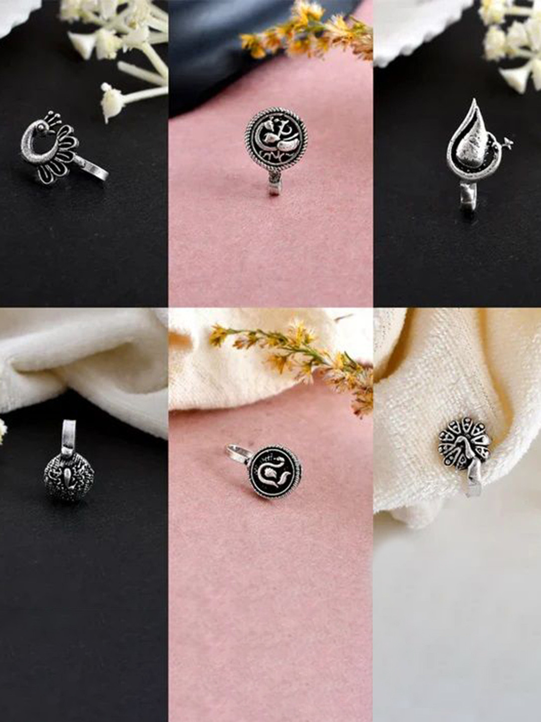 

NAMAN ARTS Silver-Plated Stud Nosepin