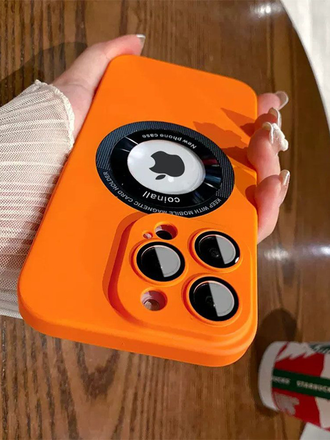 

Luxury Kase Solid Printed iPhone 13 Pro Back Case Mobile Accessories, Orange