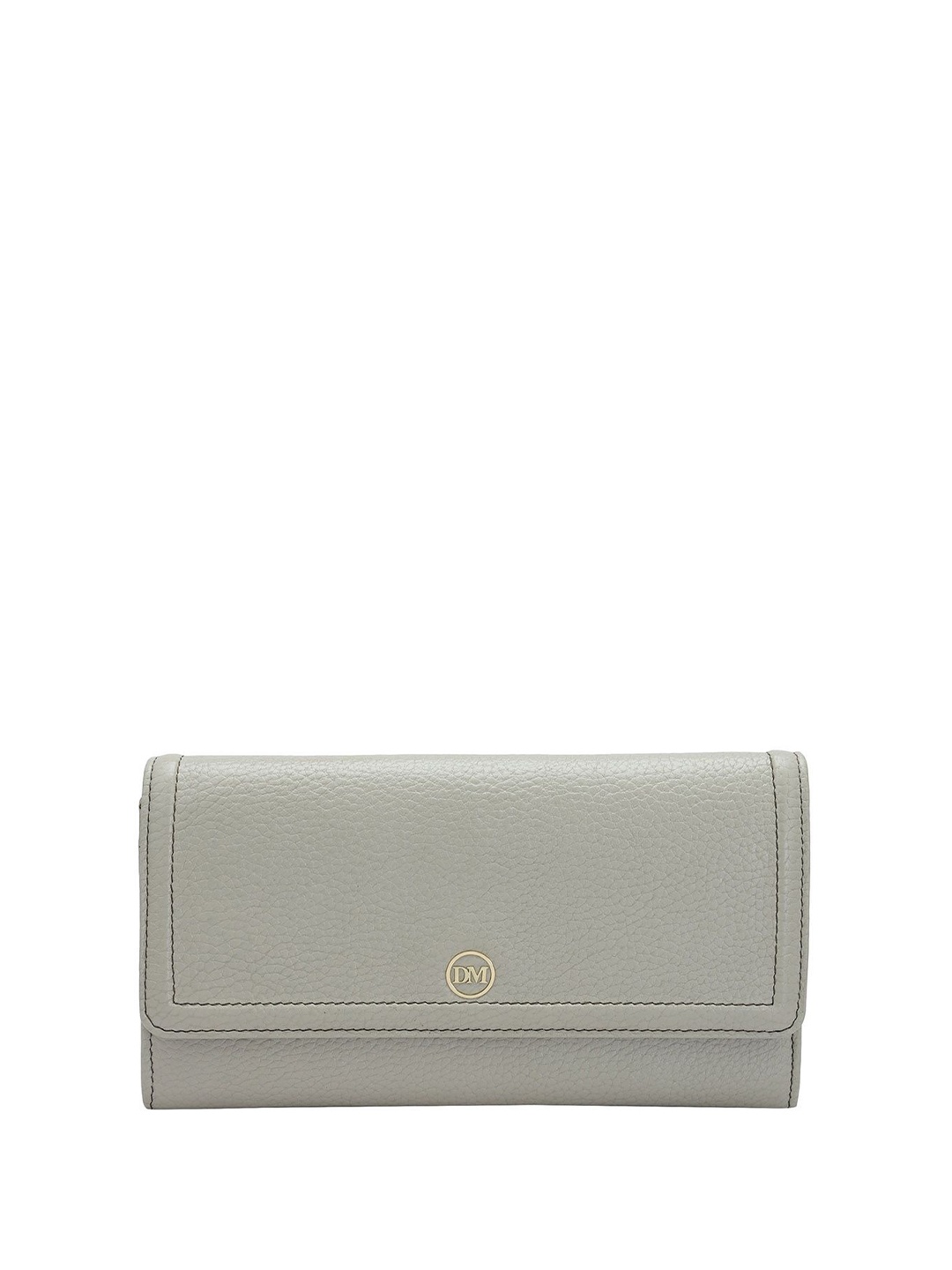 

Da Milano Women Textured Leather Envelope, Grey