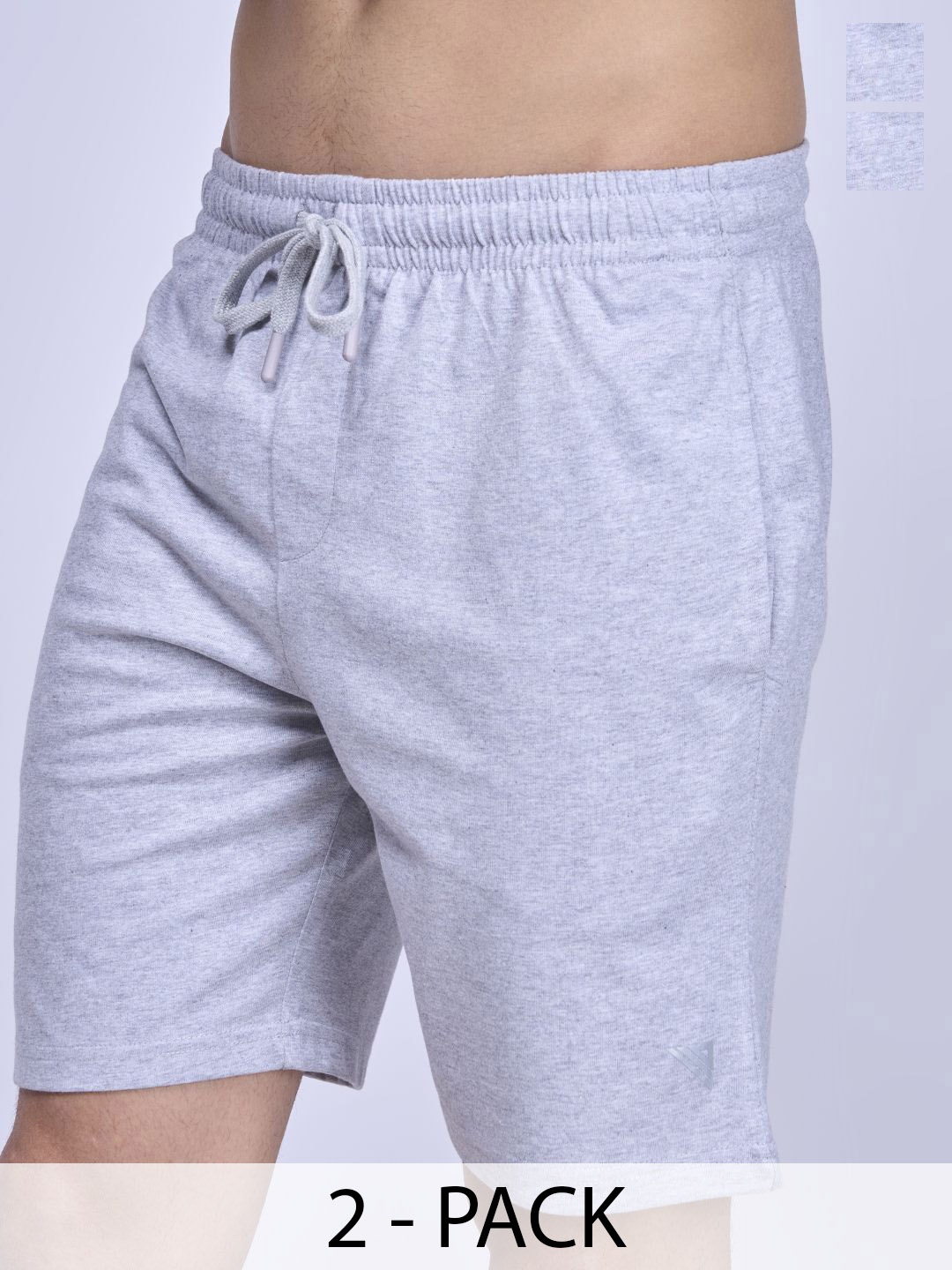 

Unibro Men Pack of 2 Cotton Regular Fit Mid-Rise Shorts, Grey