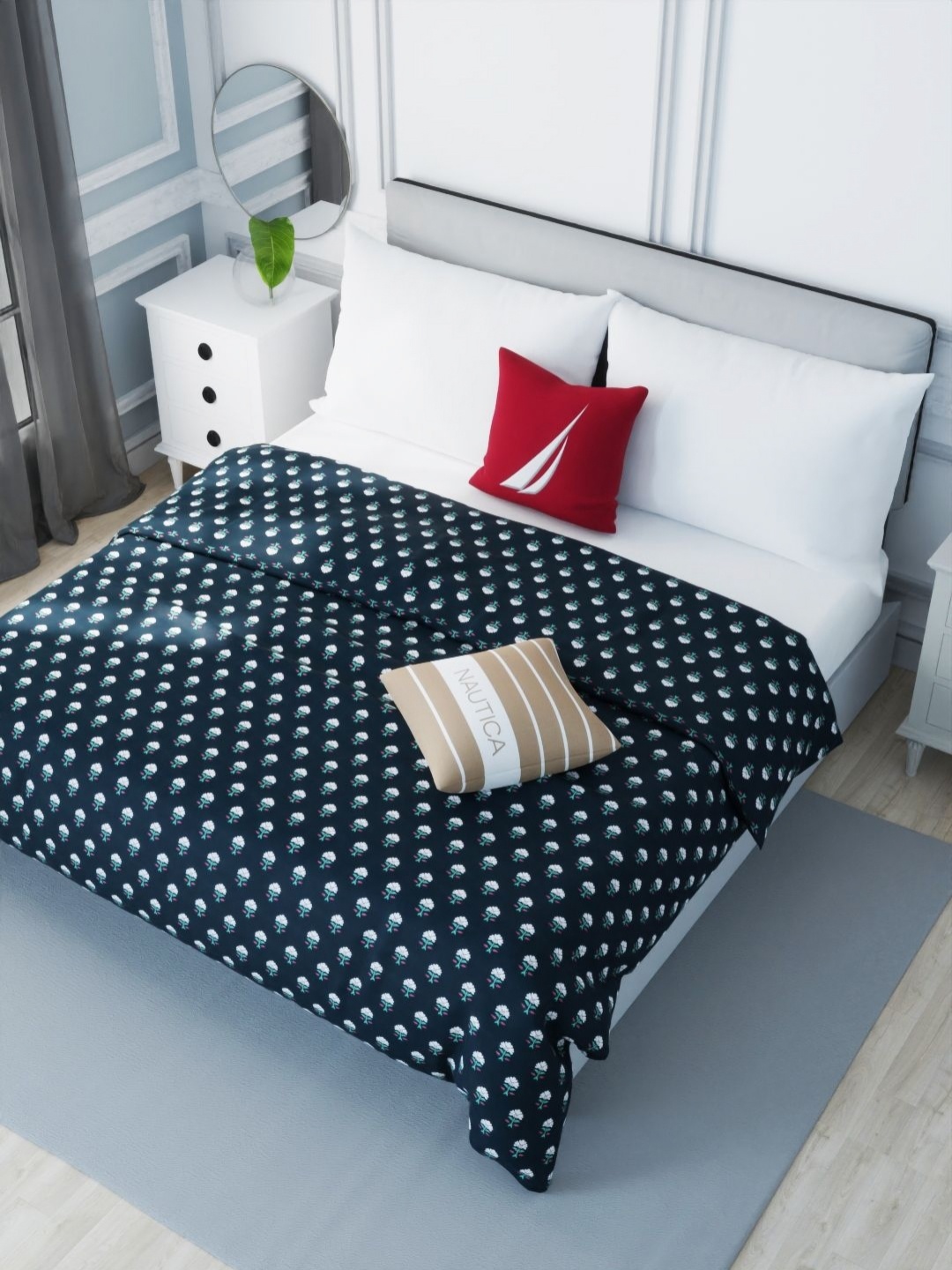 

Nautica Blue Floral AC Room 120 GSM Double Bed Dohar