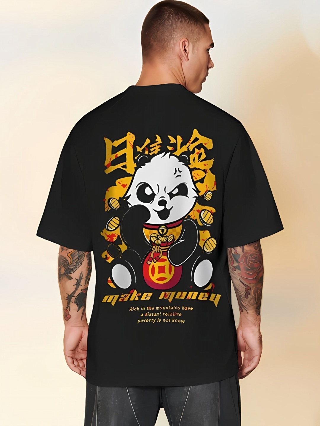 

Crazybee Tshirt Men Printed T-shirt, Black