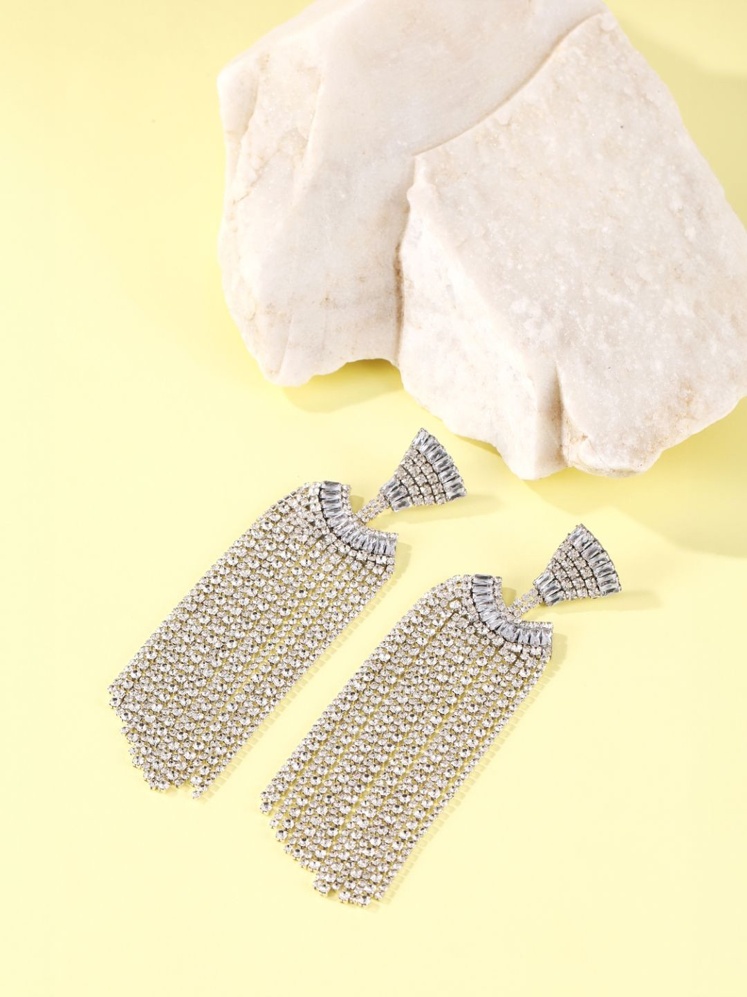 

KPOP Contemporary Drop Earrings, Silver