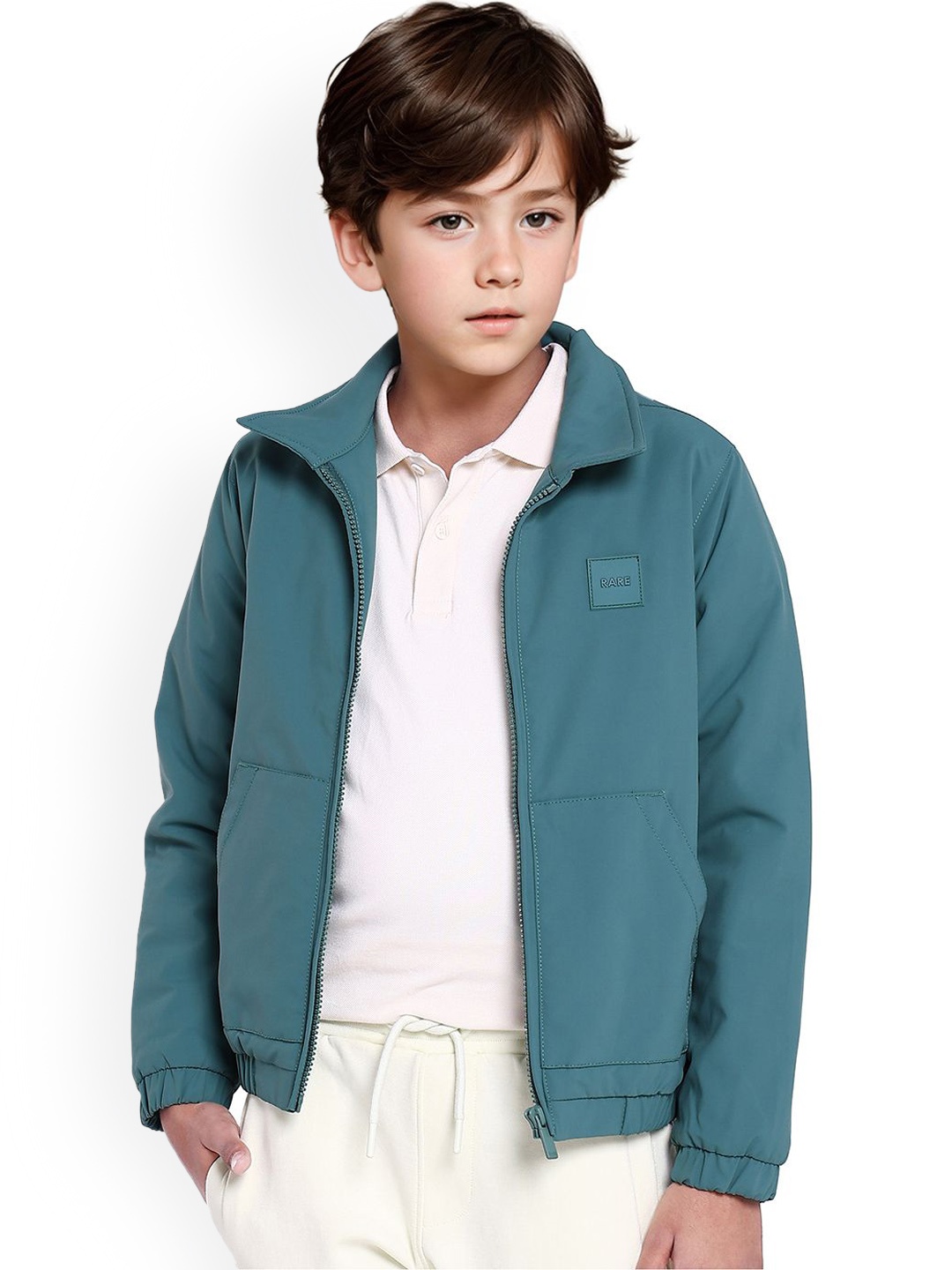 

Rare Ones Boys Polyester Solid Jacket, Green