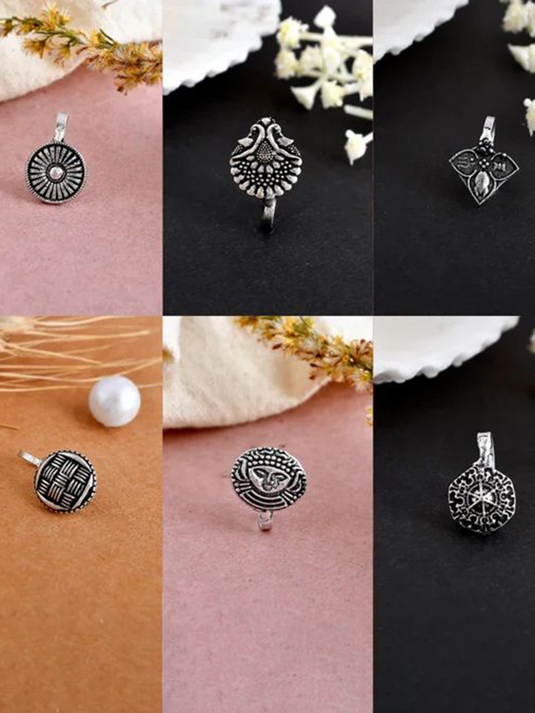 

NAMAN ARTS Silver-Plated Stud Nosepin