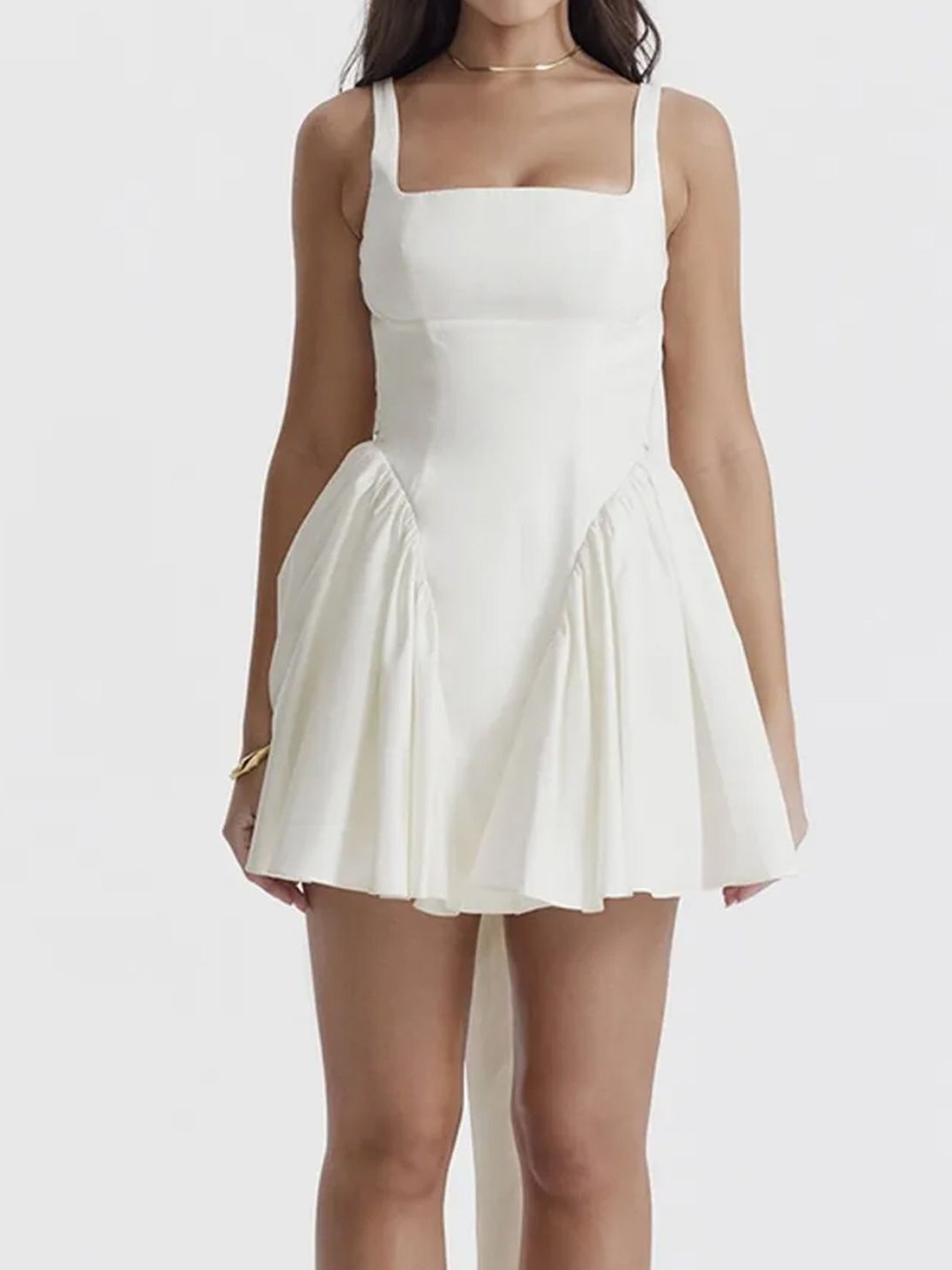 

LULU & SKY Shoulder Straps A-Line Mini Dress, White