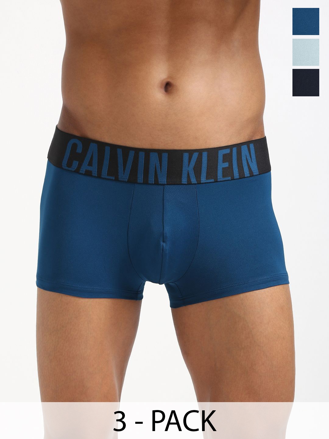 

Calvin Klein Underwear Men Pack Of 3 Low Rise Breathability TrunksNB3611912, Navy blue