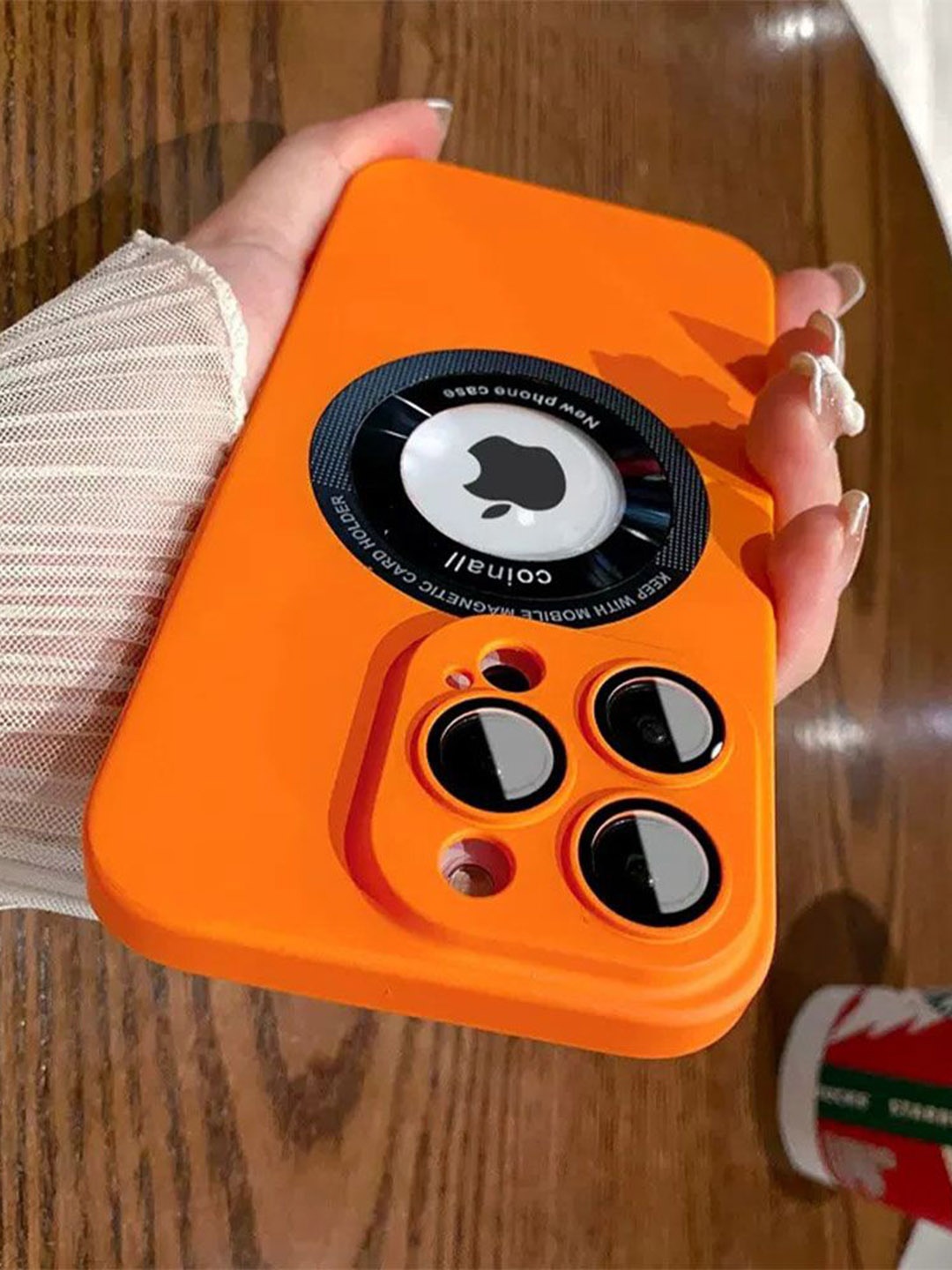 

Luxury Kase Solid Printed iPhone 13 Pro Max Back Case Mobile Accessories, Orange