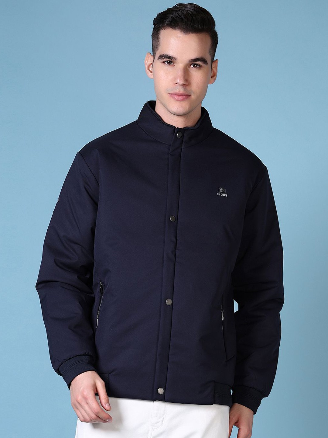 

V-Mart Men Bomber Jacket, Blue