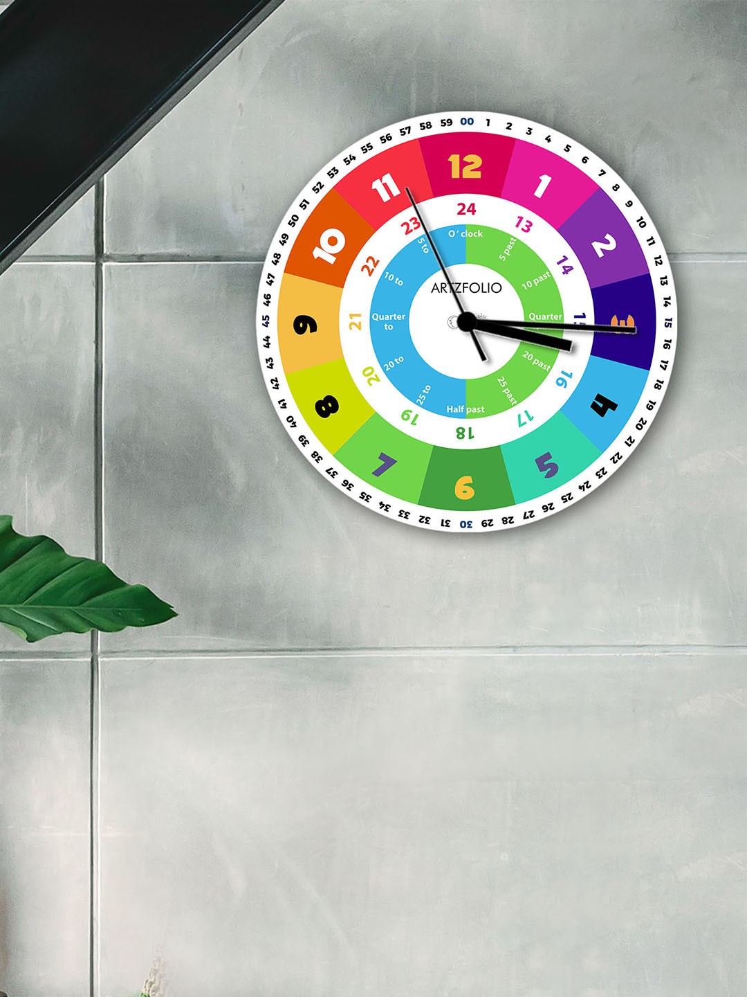 

ArtzFolio Multicoloured Printed Contemporary Wall Clock, Multi