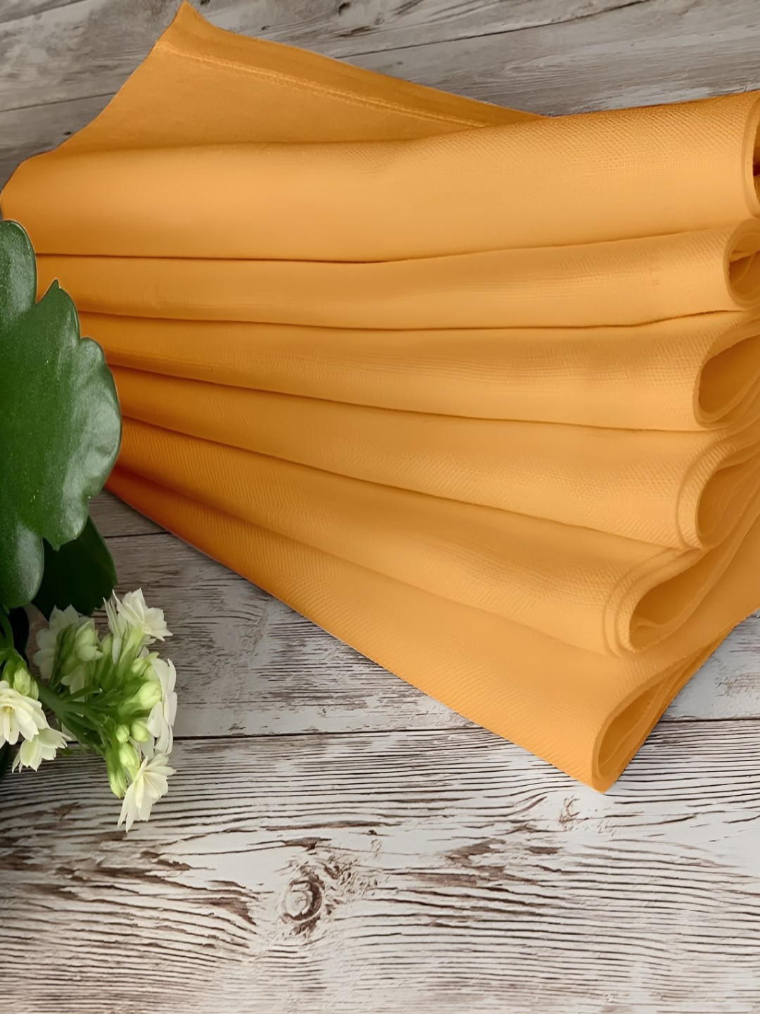 

Lushomes 12-Pcs Yellow Cotton Table Napkins