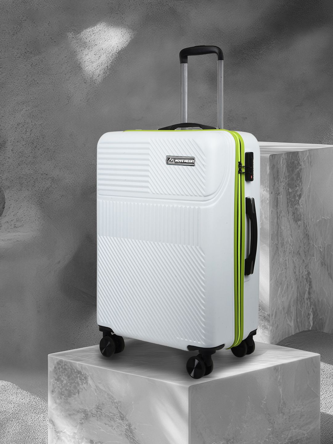 

MOVE-MEANT Unisex Hard-Sided Large Trolley Bag, Off white