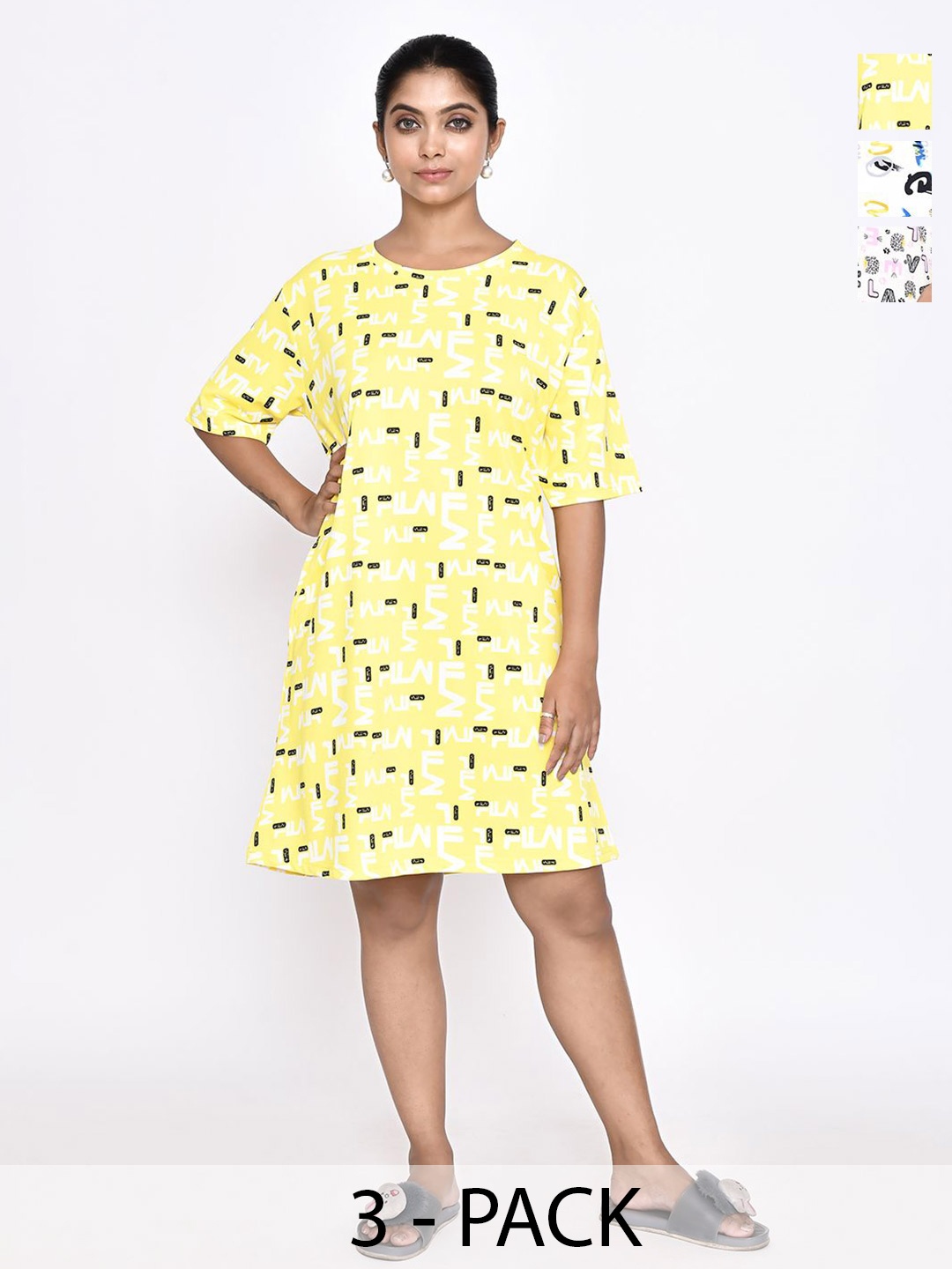 

RAPL Printed Nightdress, White
