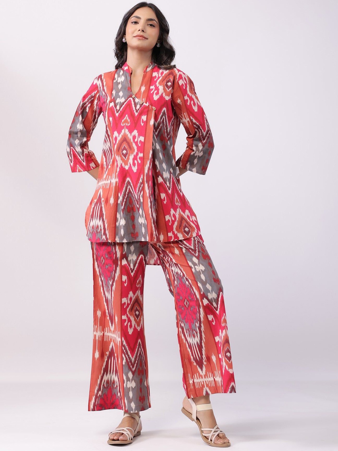 

all about you Printed Top With Palazzo Co-Ords, Pink