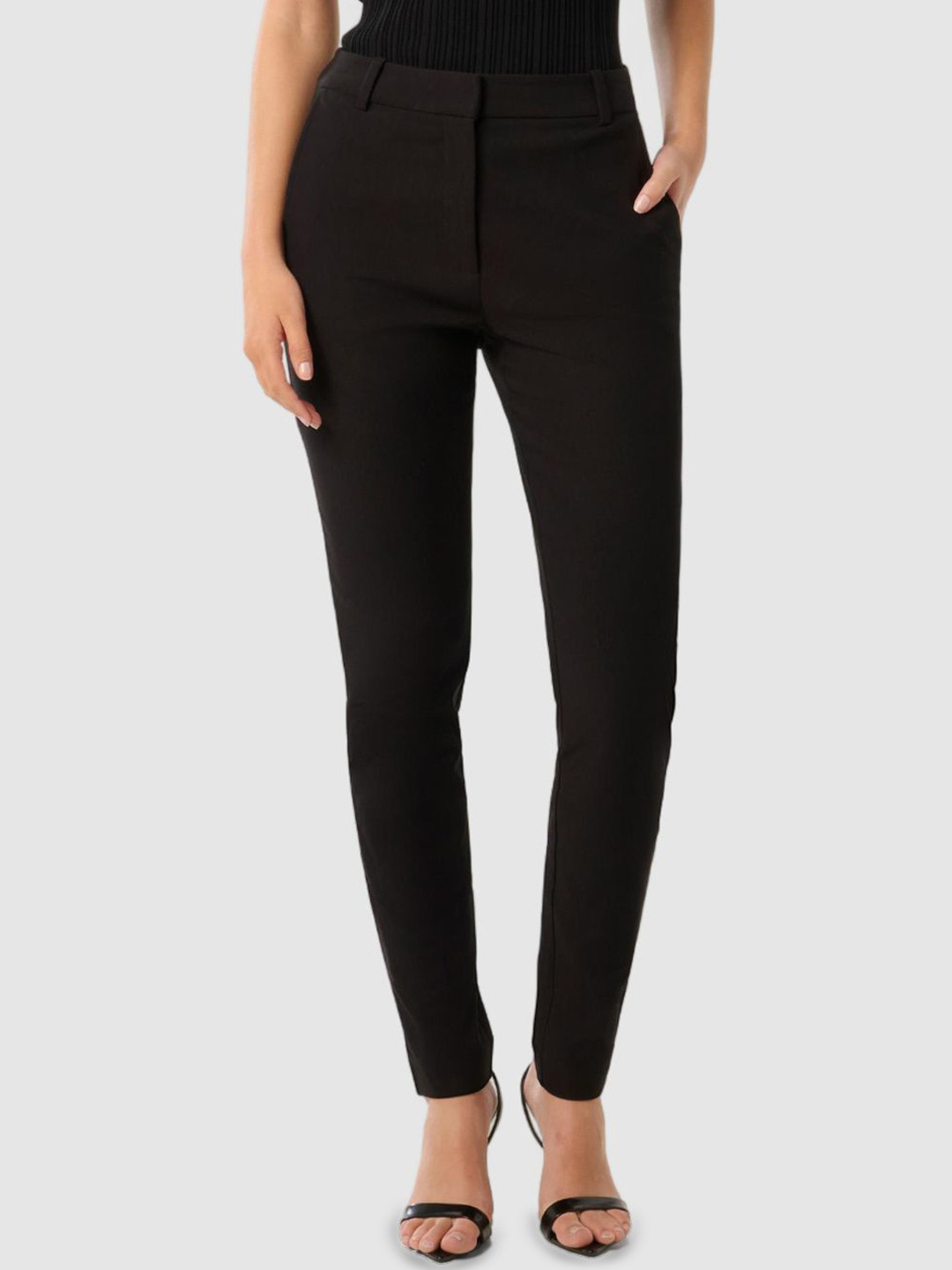 

Forever New Women Urban Slim Skinny Fit High-Rise Trousers, Black