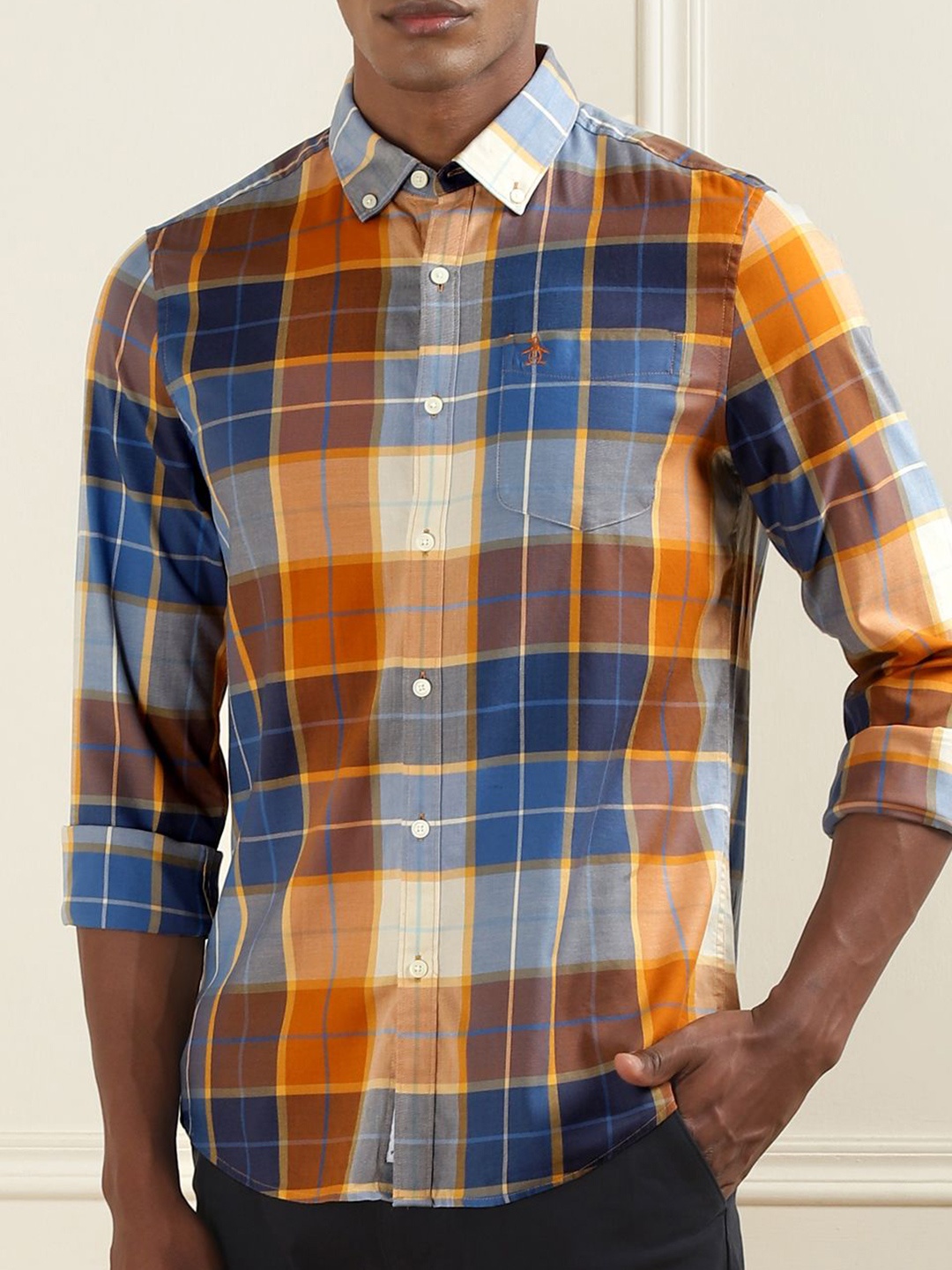 

Original Penguin Men Opaque Checked Casual Shirt, Multi