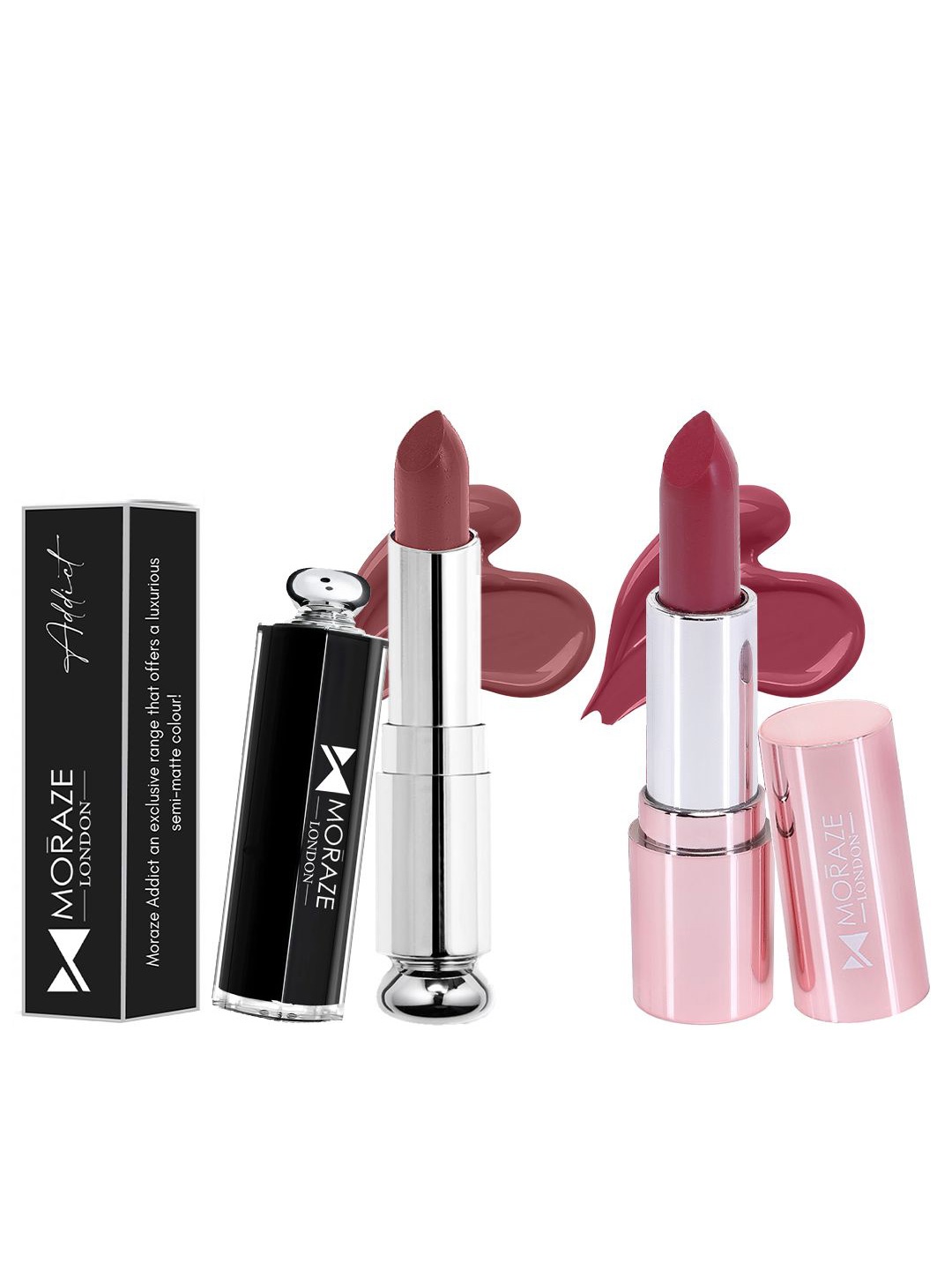 

Moraze London Set Of 2 Matte Lipstick - 4.1 g Each - Naked- Sweet Success, Brown