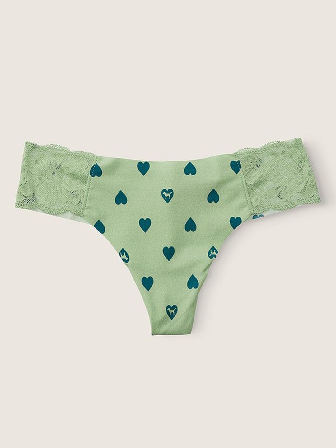 

Victoria's Secret PINK Printed Low-Rise Seamless Thong Briefs 111991785QJ6, Green