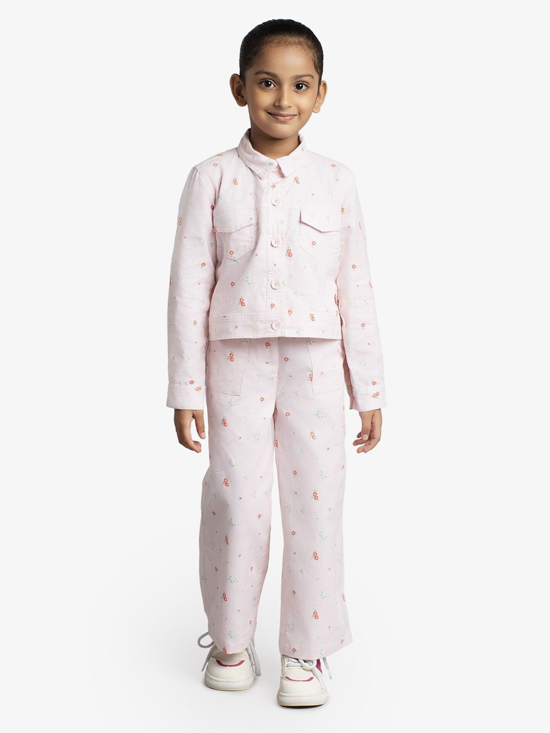 

Ed-a-Mamma Girls Printed Coat with Trousers, Pink