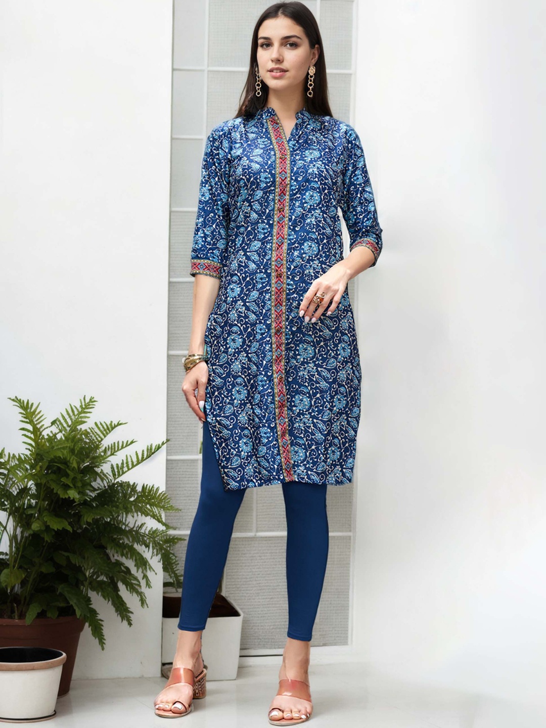 

Anouk Rustic Women Floral Printed Kurta, Blue