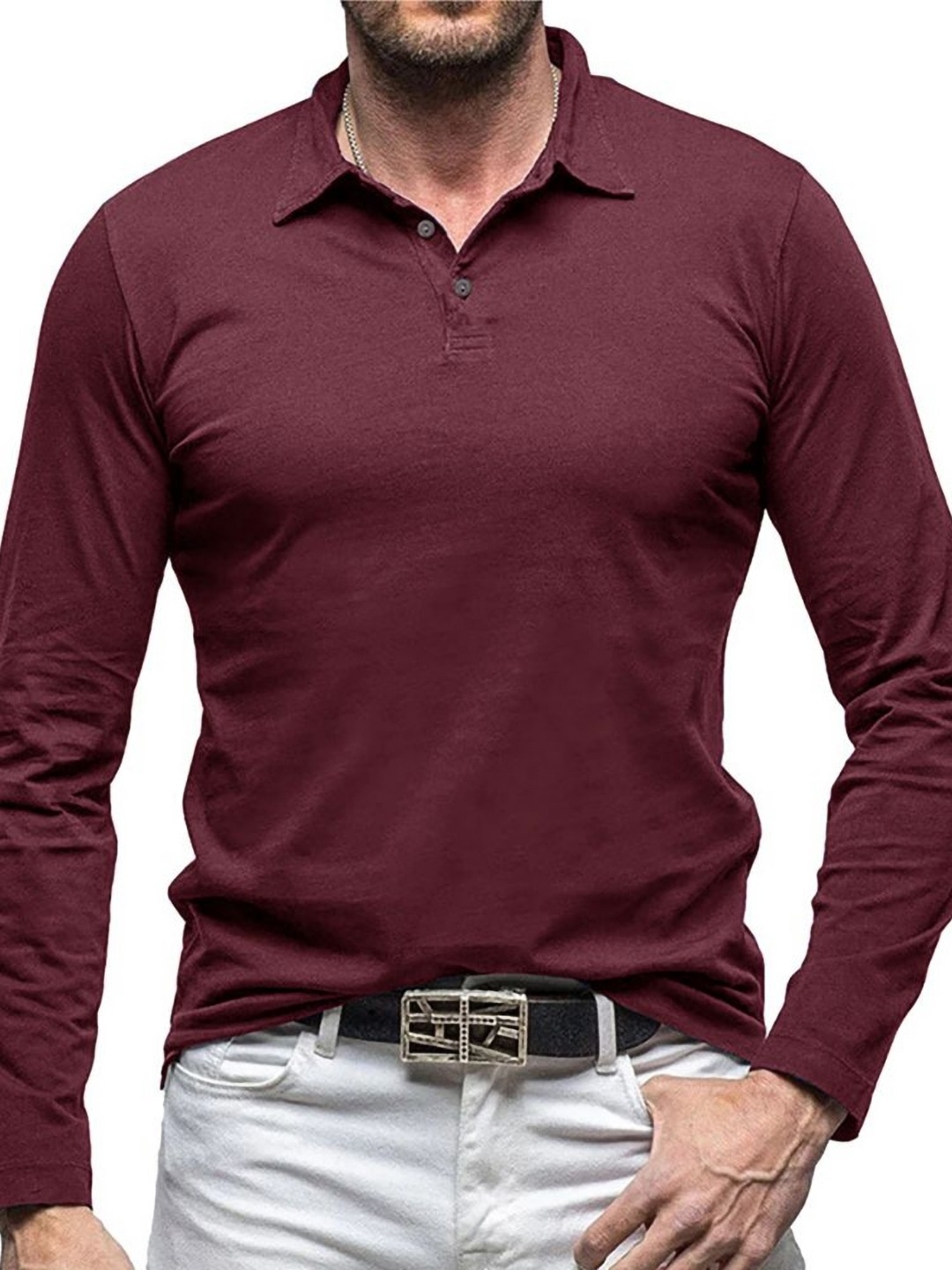 

StyleCast x Revolte Men Polo Collar T-shirt, Maroon