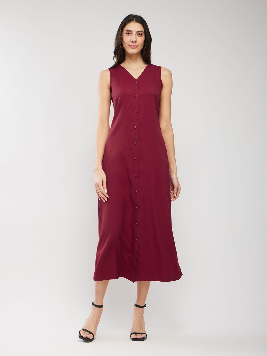 

FableStreet A-Line Midi Dress, Maroon