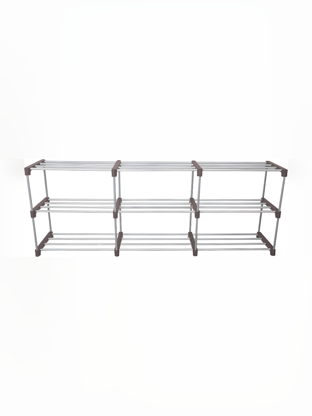 

Decent Hut Brown & Silver Toned 9 Tier Rectangle Stainless Steel Shoe Rack