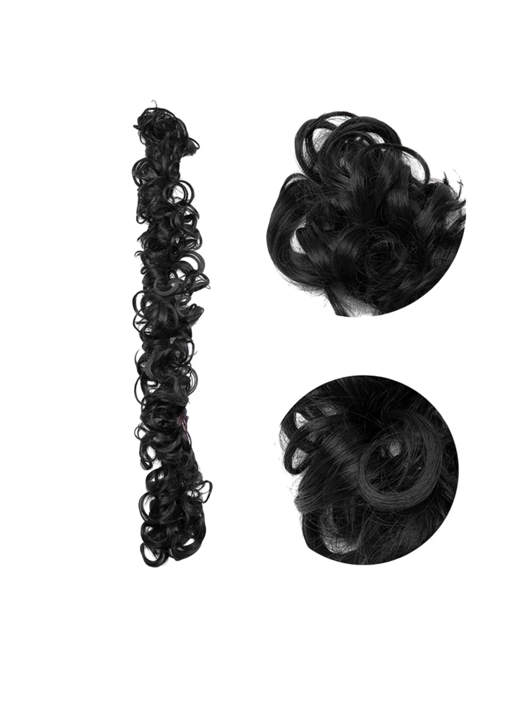 

VAGHBHATT Curly Halo Bun Hair Extension - Black - 27.5 Inch