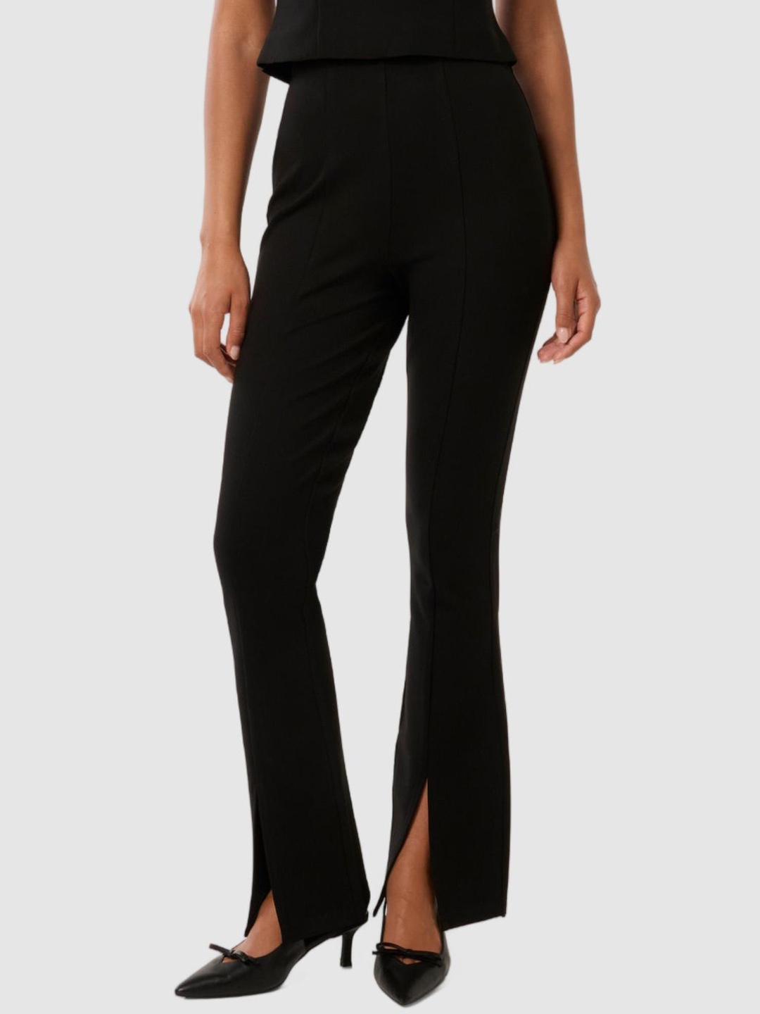 

Forever New Women Urban Slim Slim Fit High-Rise Trousers, Black