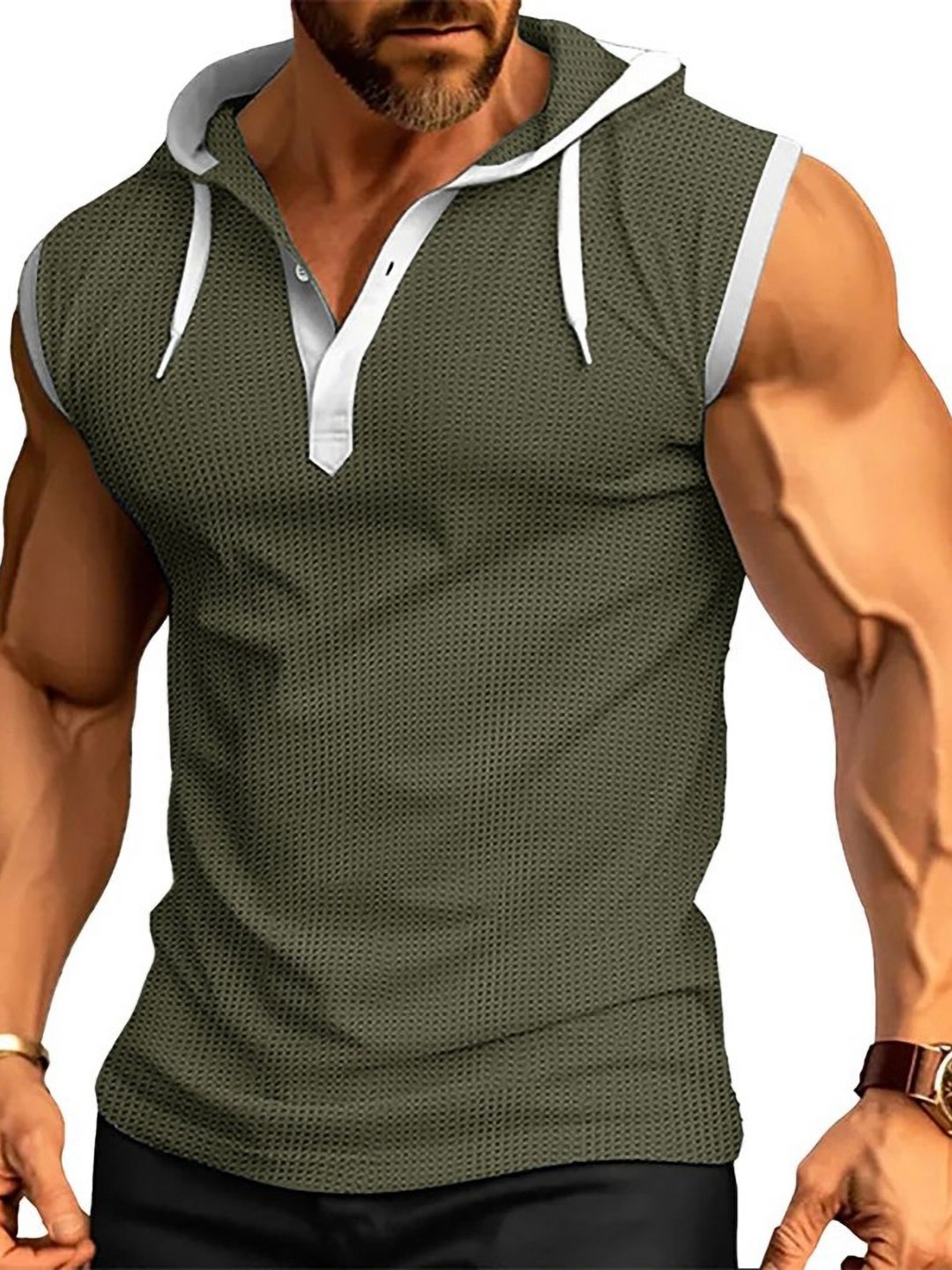 

StyleCast x Revolte Men Hooded T-shirt, Green
