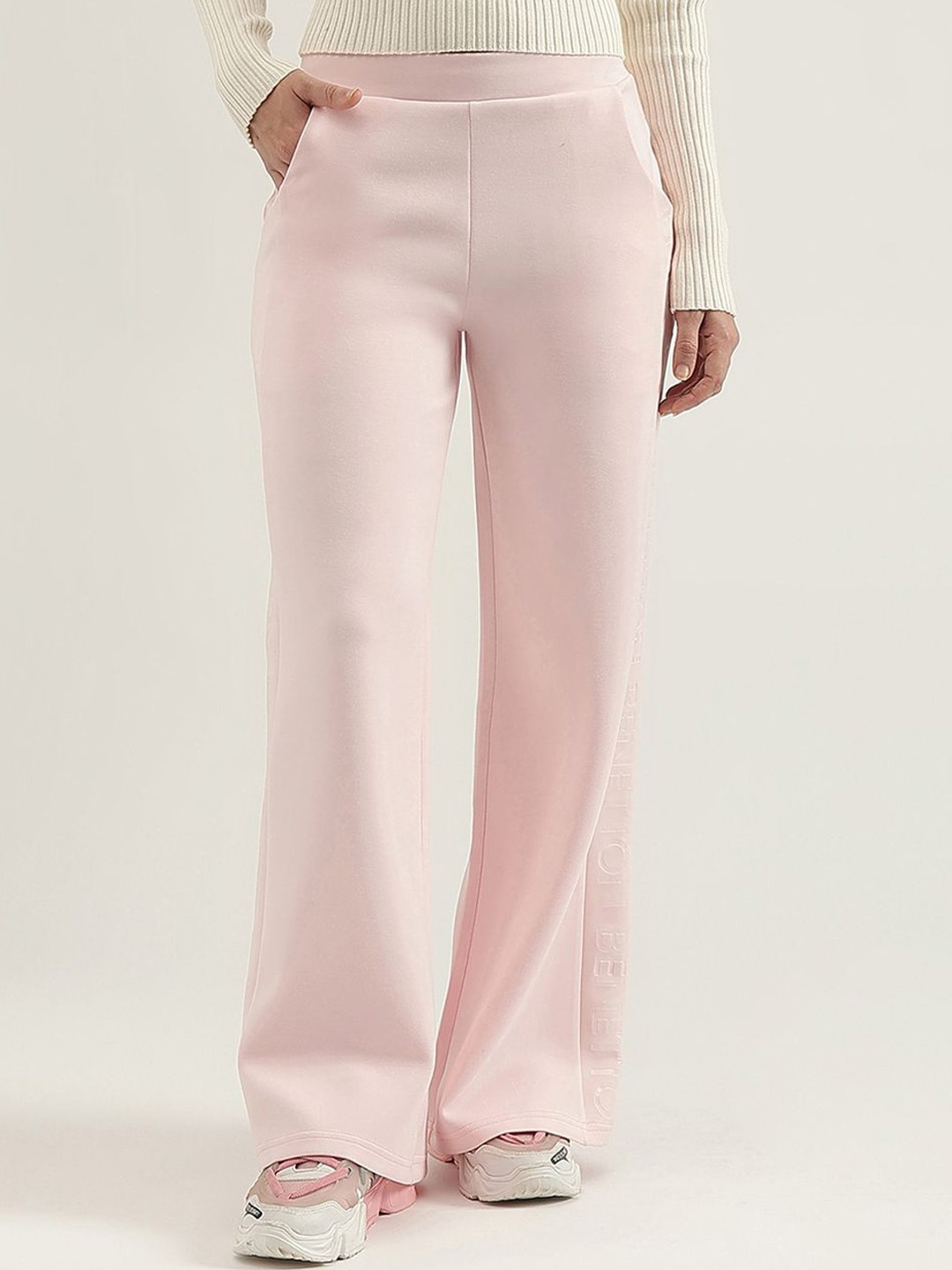 

United Colors of Benetton Women Straight Fit Trousers, Pink