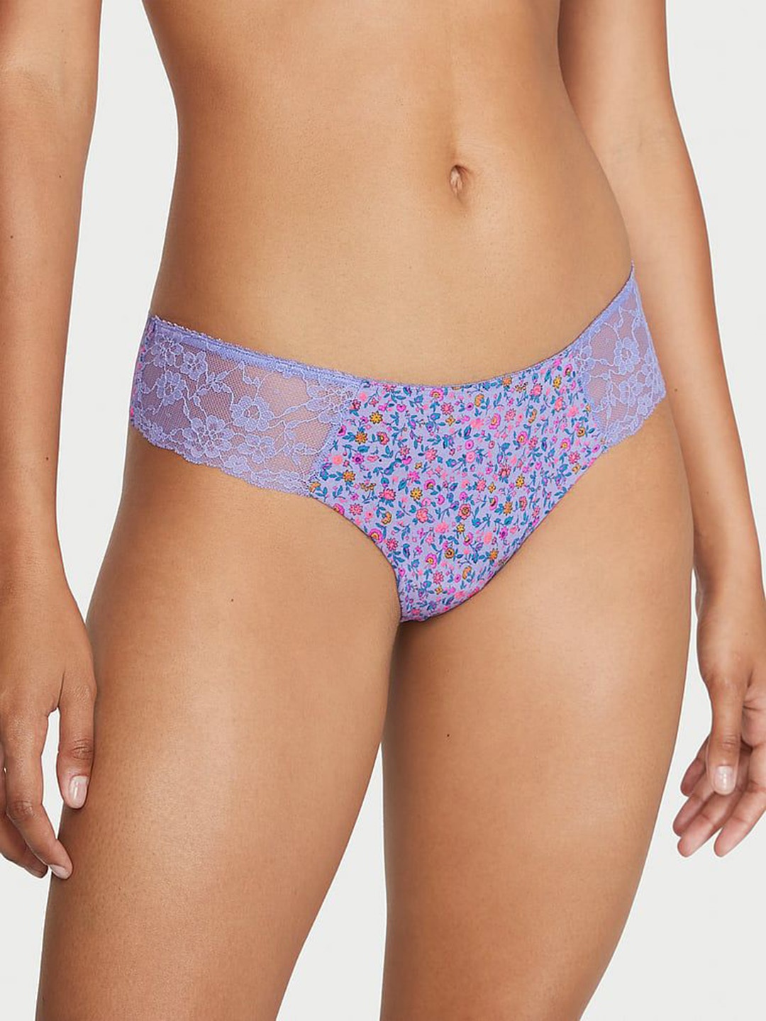 

Victoria's Secret PINK Low Rise No-Show Thong Briefs 112200805XAC, Purple