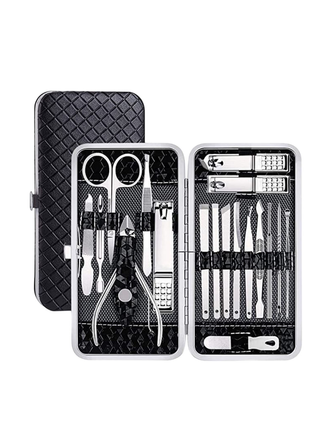 

Scheibe Set Of 18 Stainless Steel Professional Manicure Kit-Black