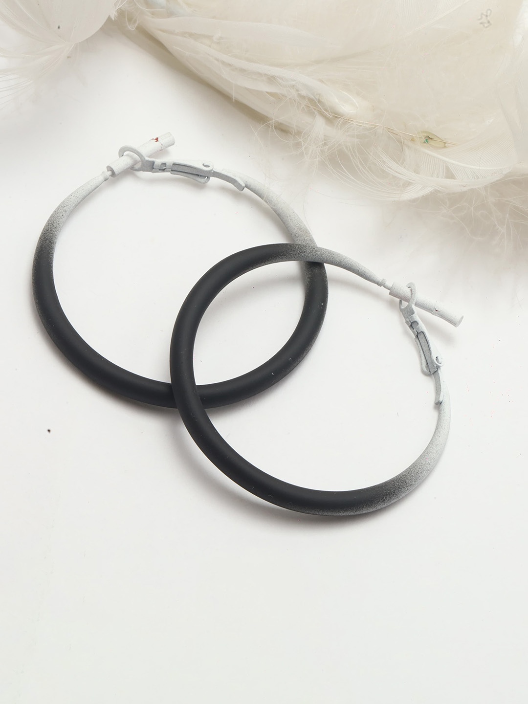 

Maansh Contemporary Hoop Earrings, Black