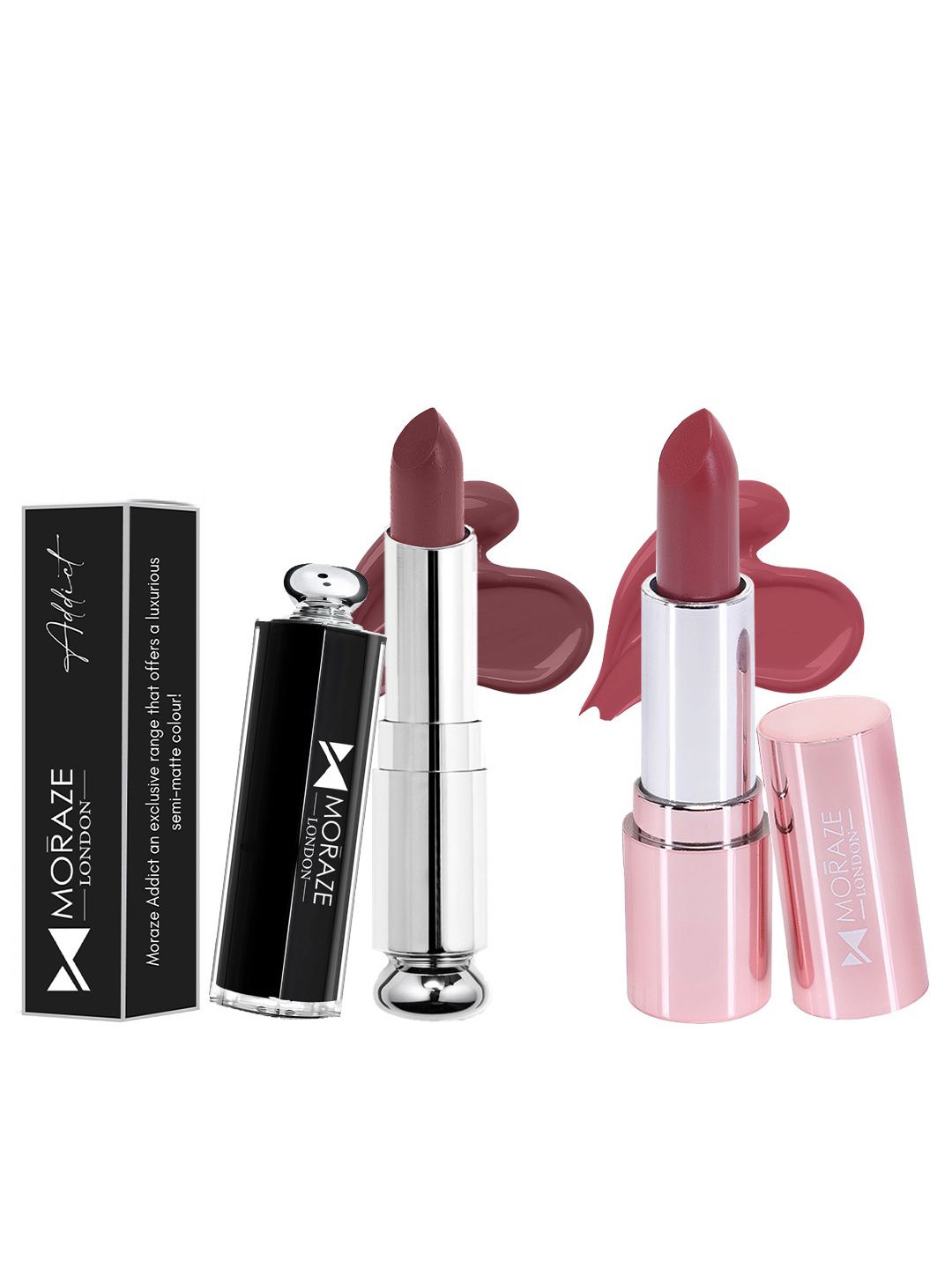 

Moraze London Set Of 2 Long Lasting Matte Lipstick - 4.1 g Each - Cappucino-Last Chance, Brown