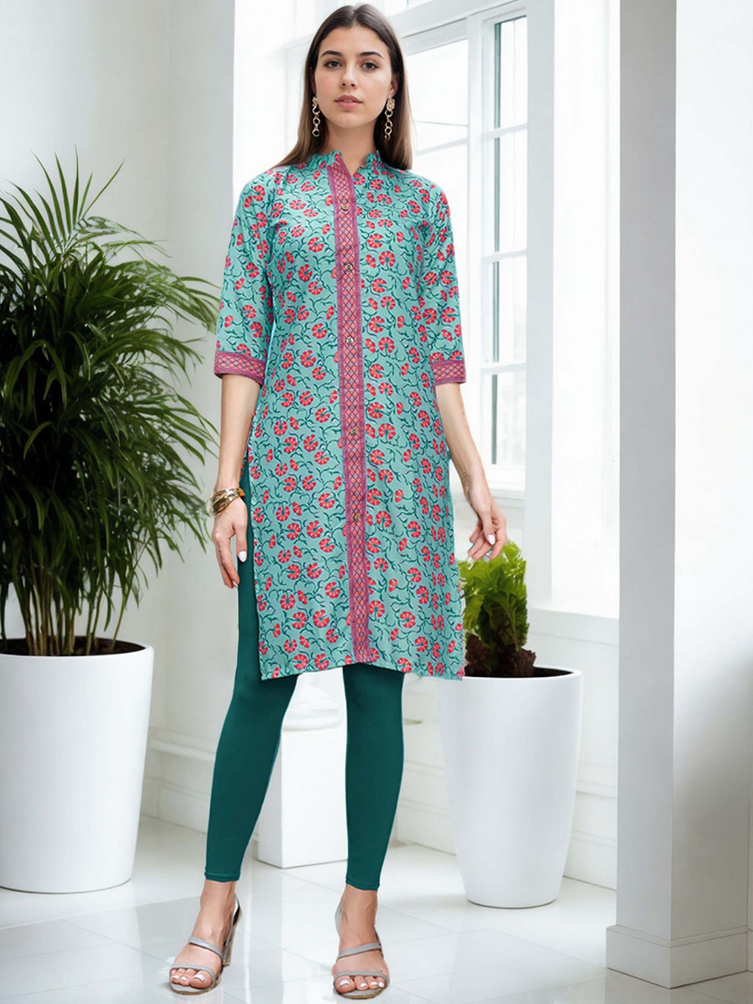 

Anouk Rustic Women Floral Printed Kurta, Blue