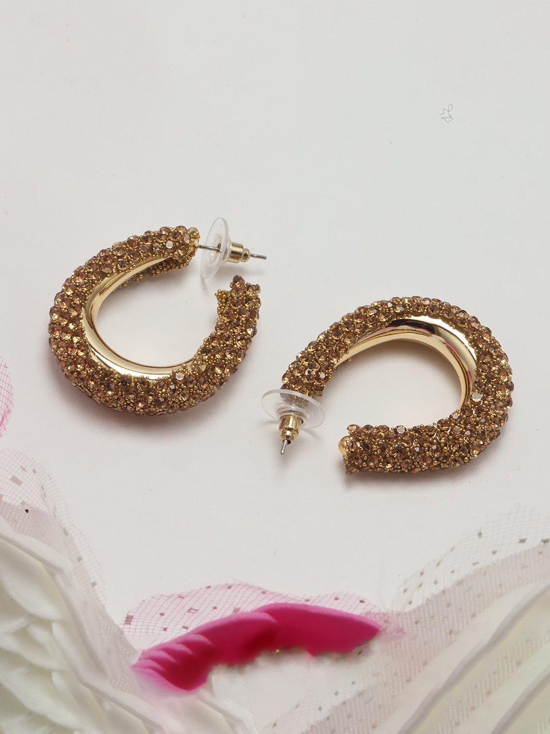 

Maansh Contemporary Hoop Earrings, Gold