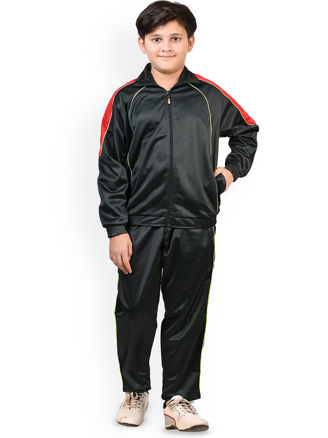 

BAESD Boys Mock Collar High Rise Tracksuit, Black