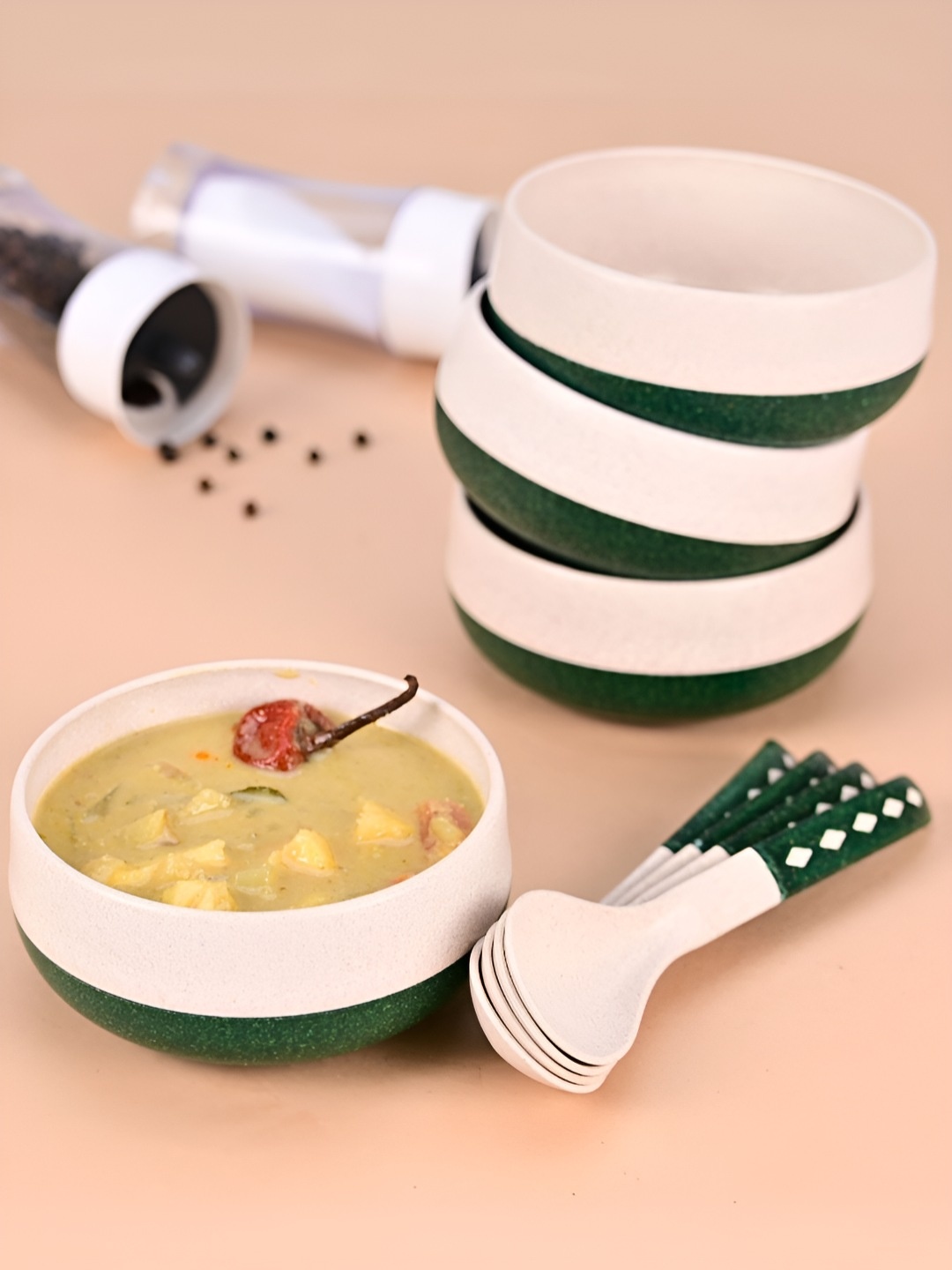 

eha Green 2024 4 Pieces Microwave Safe Serving Bowl