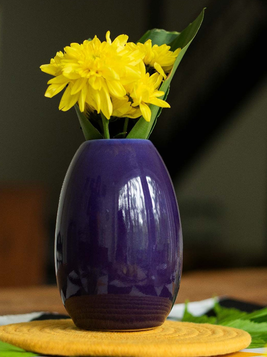 

10club Purple Ceramic Flower Vase