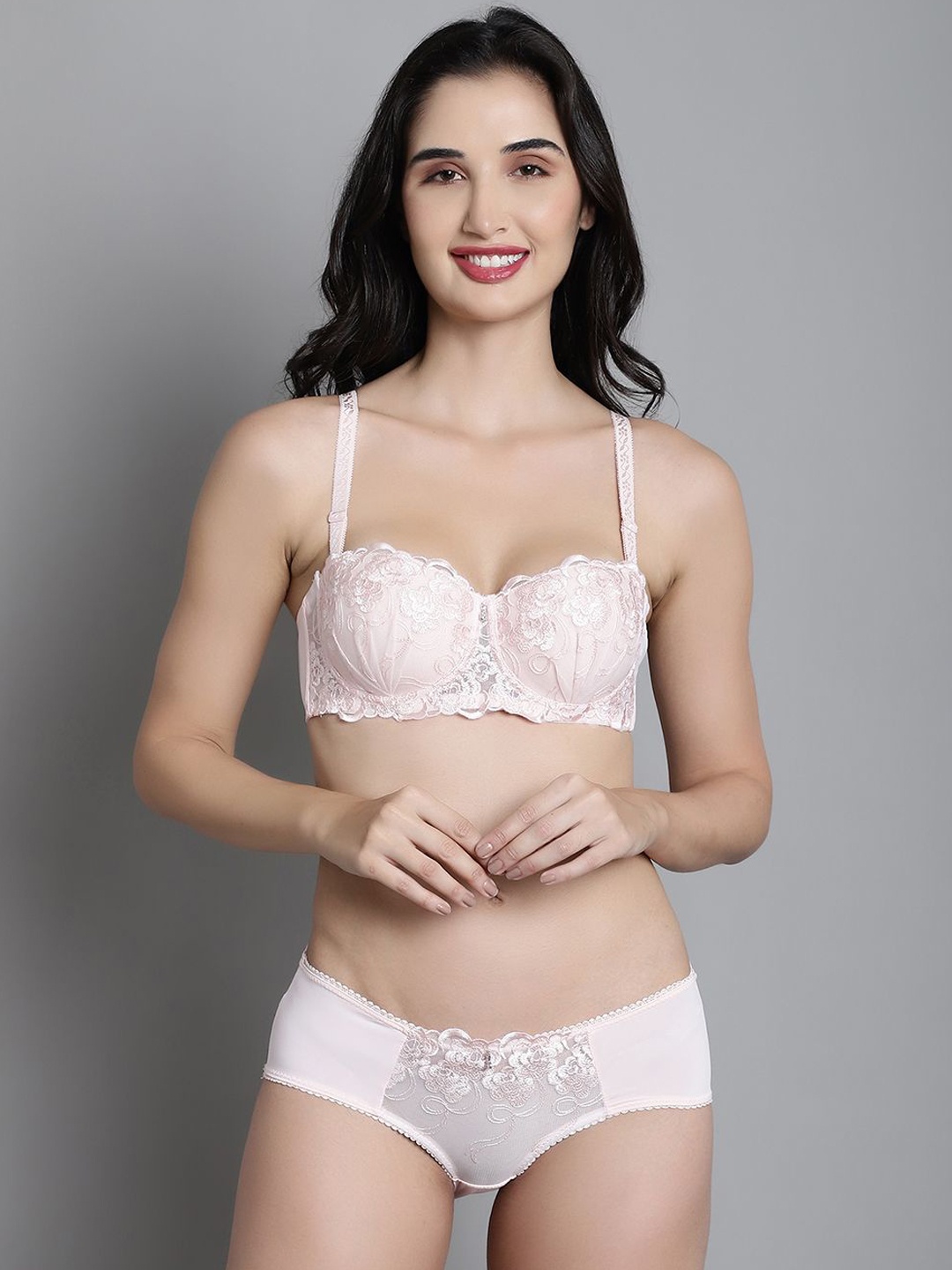 

MAKCLAN Lace Lightly-Padded Lingerie Set K6216LPS, Pink